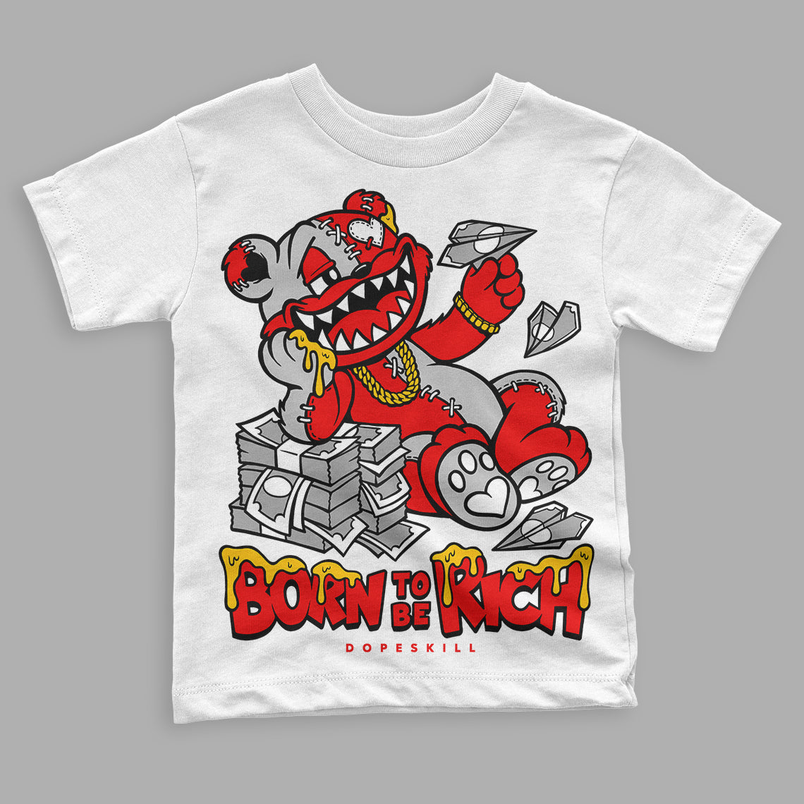 Cherry 12s superstreetwear Toddler Kids T-shirt Born To Be Rich Graphic