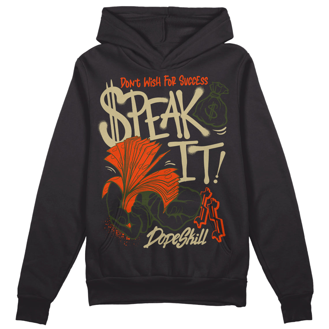 Olive Collection superstreetwear Hoodie Sweatshirt Speak It Graphic