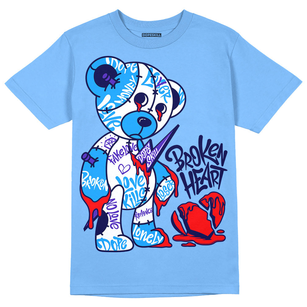 Powder Blue 9s superstreetwear Sky Blue T-shirt Broken Heart Graphic