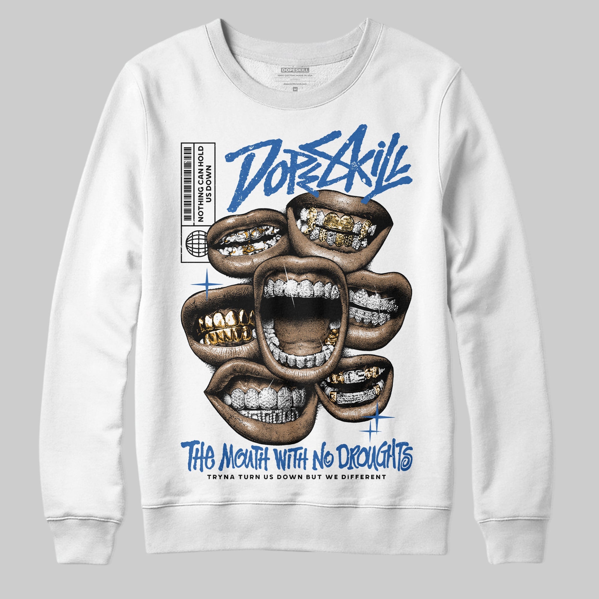 Blueberry 12s superstreetwear Sweatshirt The Mouth With No Droughts Graphic