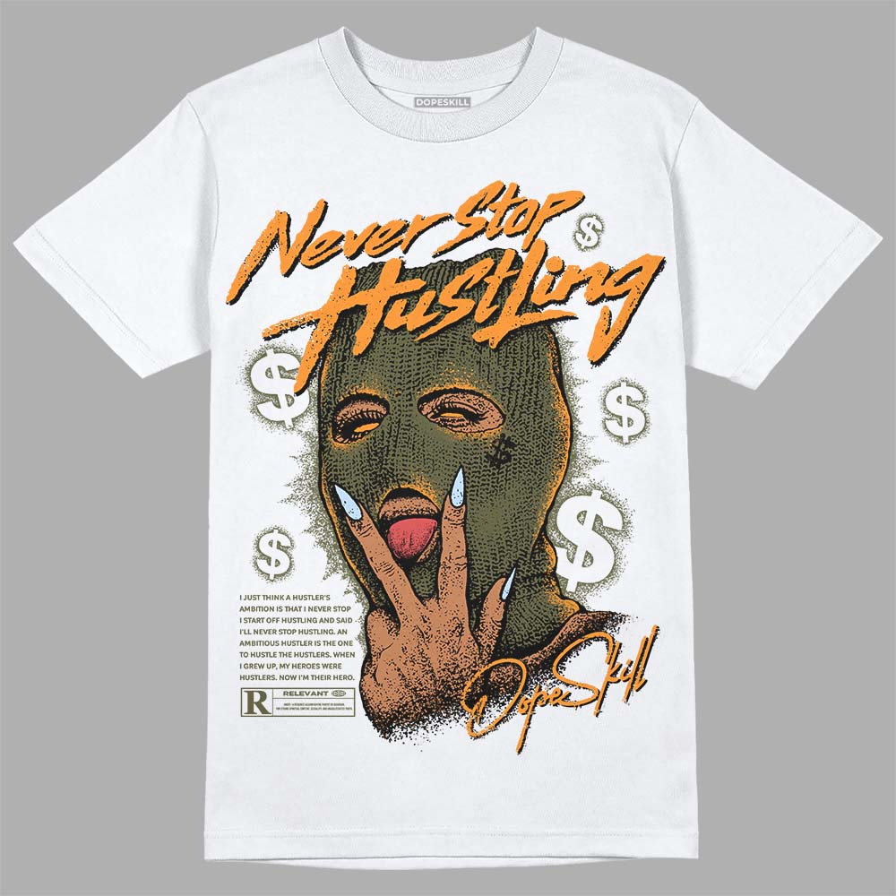 Olive 5s superstreetwear T-Shirt Never Stop Hustling Graphic