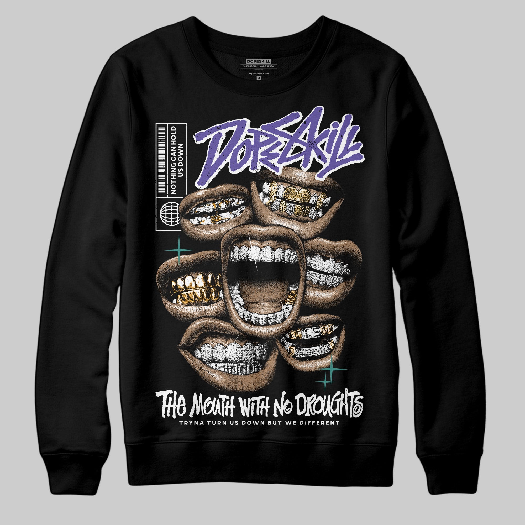 Grape 5s superstreetwear Sweatshirt The Mouth With No Droughts Graphic