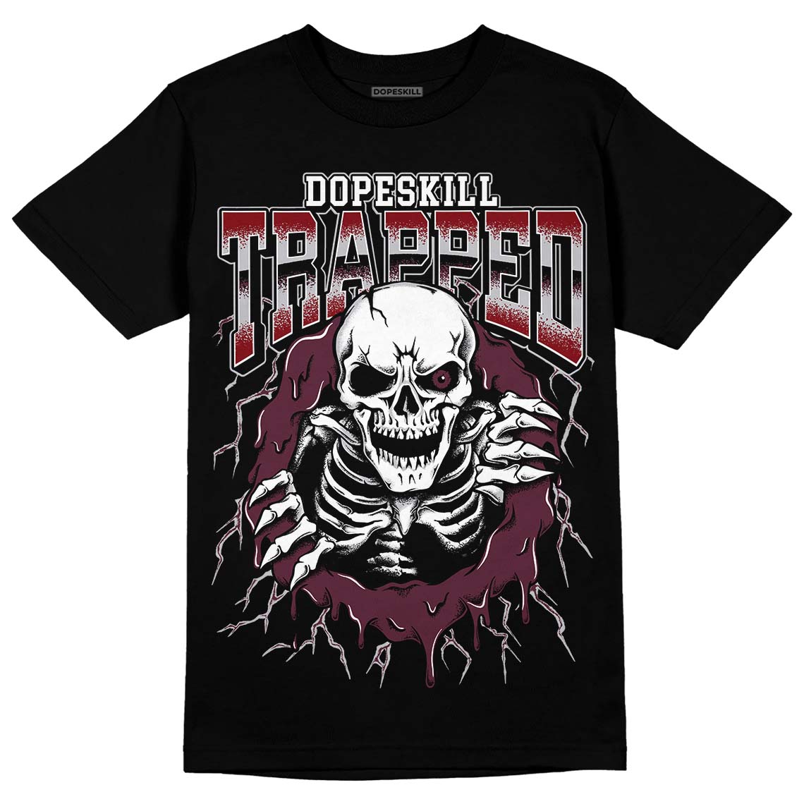 Burgundy 5s superstreetwear T-Shirt Trapped Halloween Graphic