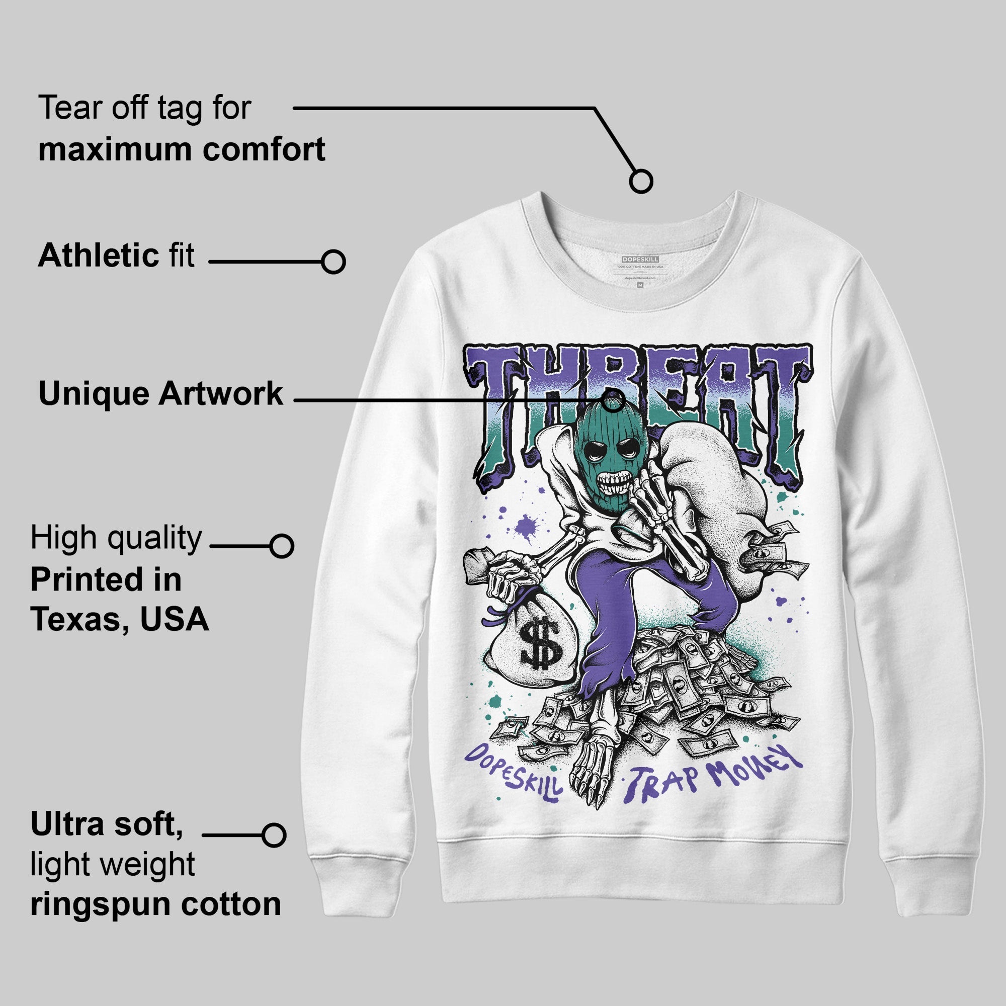 Grape 5s superstreetwear Sweatshirt Threat Graphic