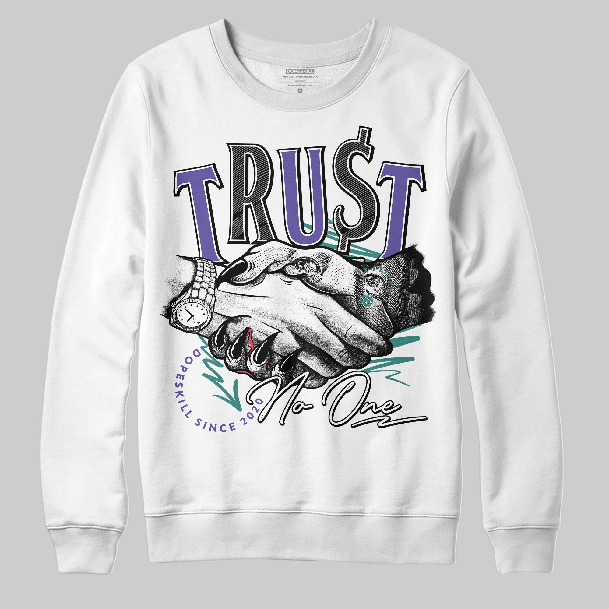 Grape 5s superstreetwear Sweatshirt Trust No One Graphic
