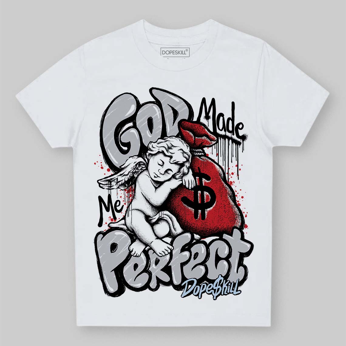 Black Metallic Reimagined 5s superstreetwear Toddler Kids T-shirt God Made Me Perfect Graphic