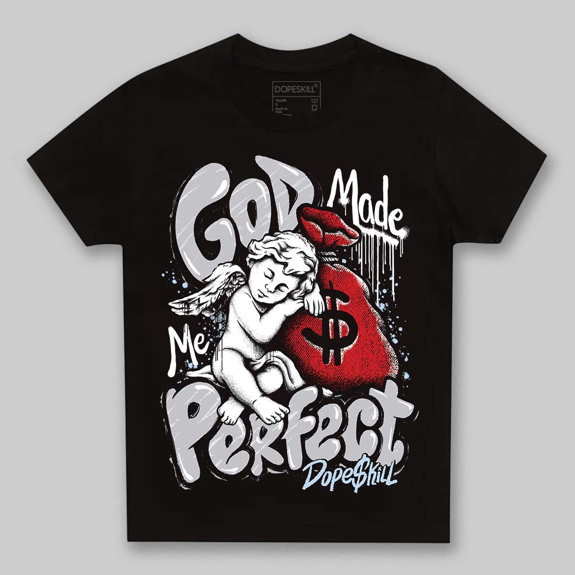 Black Metallic Reimagined 5s superstreetwear Toddler Kids T-shirt God Made Me Perfect Graphic