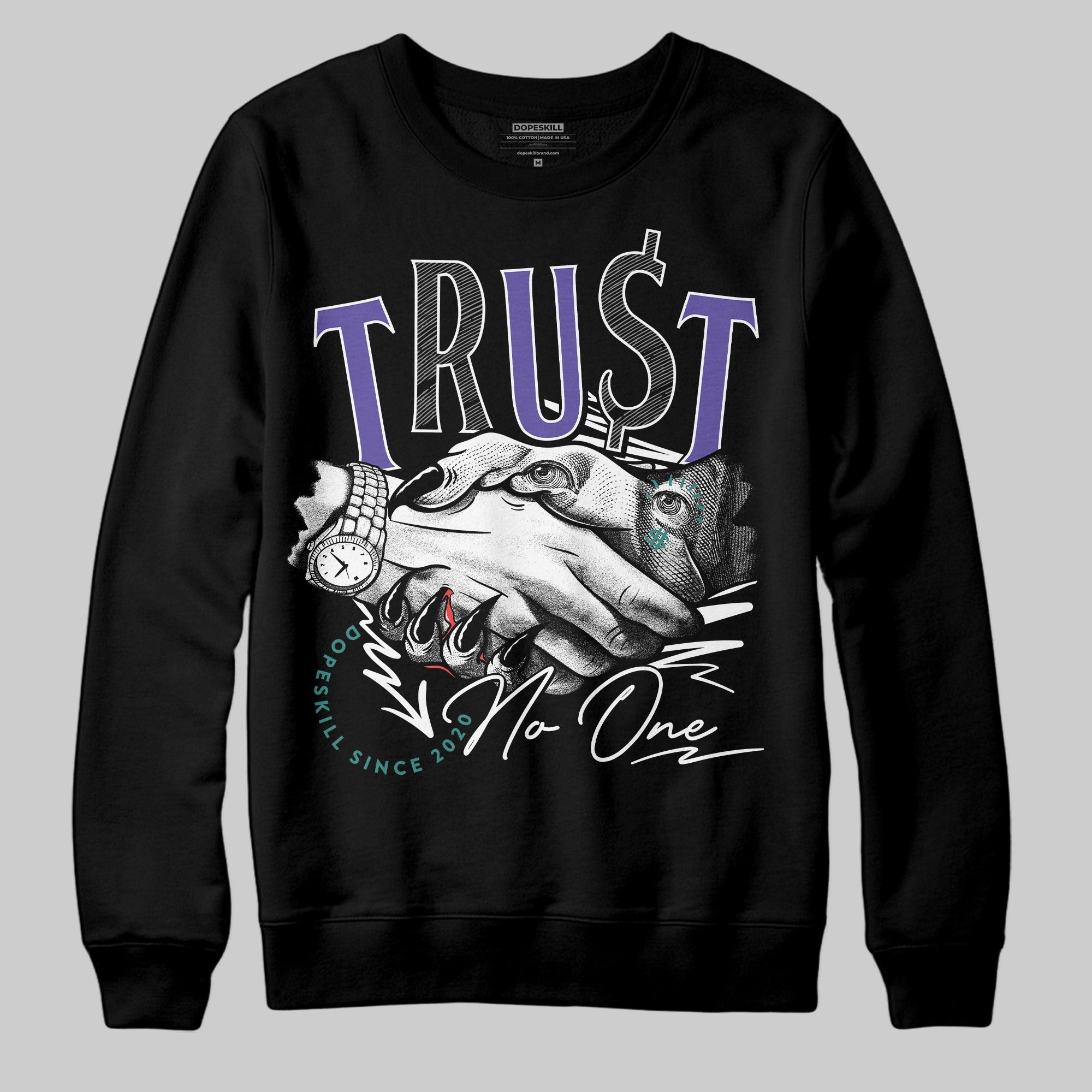 Grape 5s superstreetwear Sweatshirt Trust No One Graphic