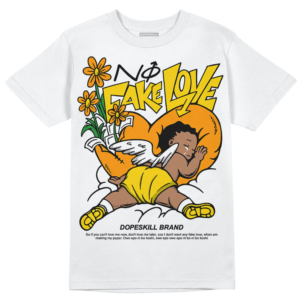 Yellow Ochre 6s superstreetwear T-Shirt No Fake Love Graphic