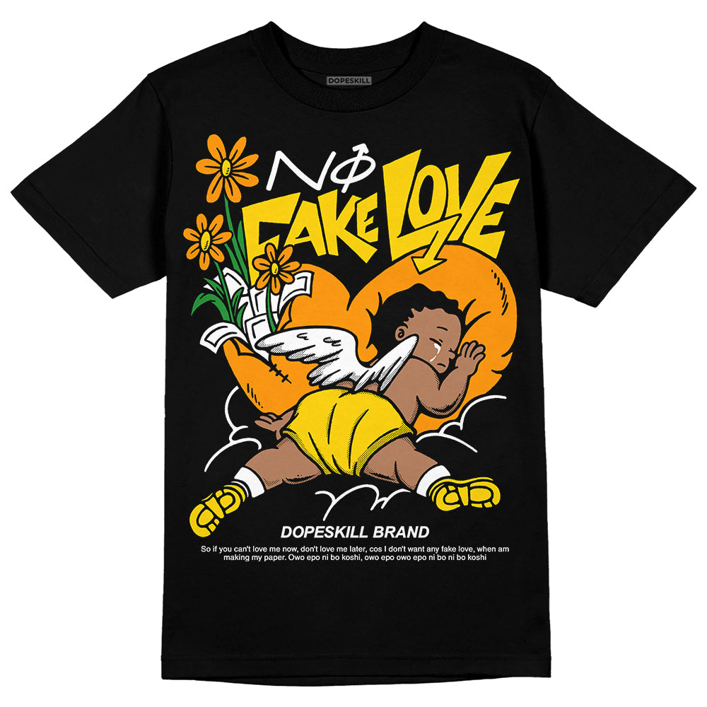 Yellow Ochre 6s superstreetwear T-Shirt No Fake Love Graphic