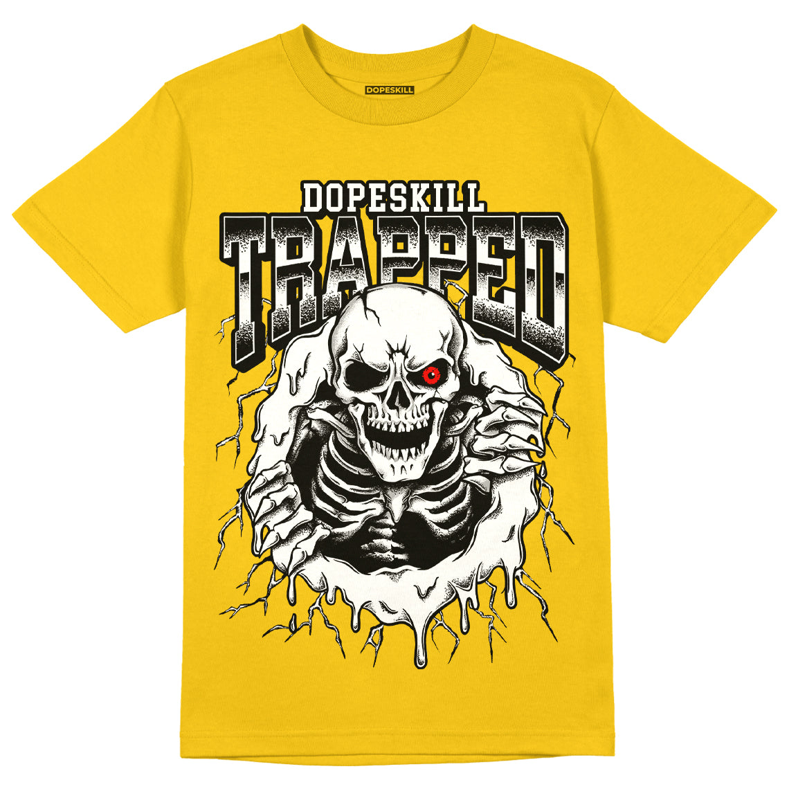 Black Tour Yellow AJ 4 Thunder superstreetwear T-Shirt Trapped Halloween Graphic