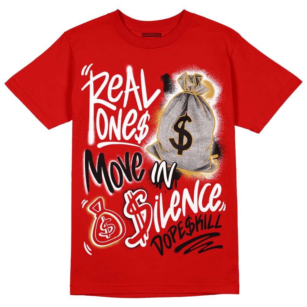 Red Collection superstreetwear Red T-shirt Real Ones Move In Silence Graphic