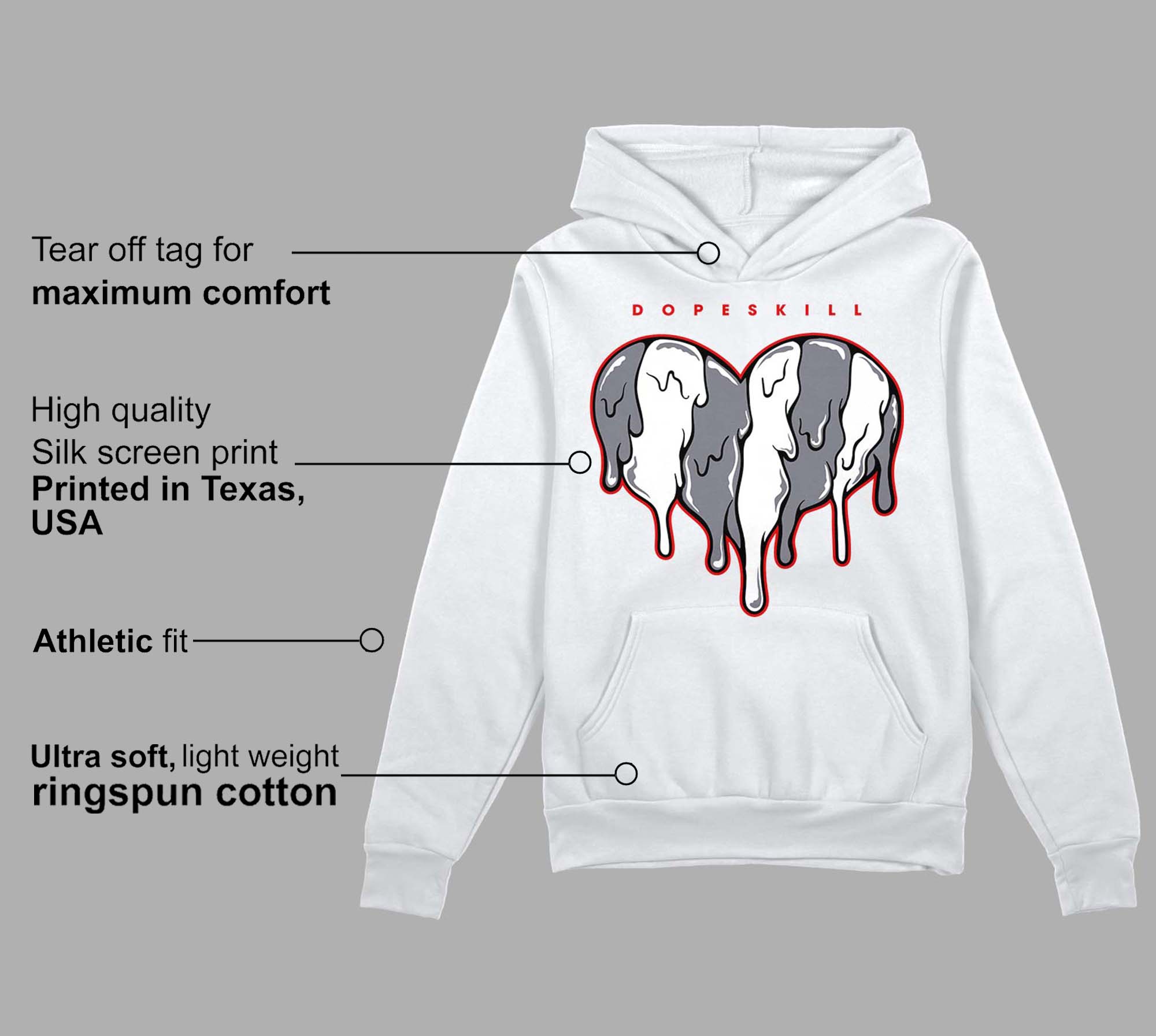 Fire Red 9s superstreetwear Hoodie Sweatshirt Slime Drip Heart Graphic