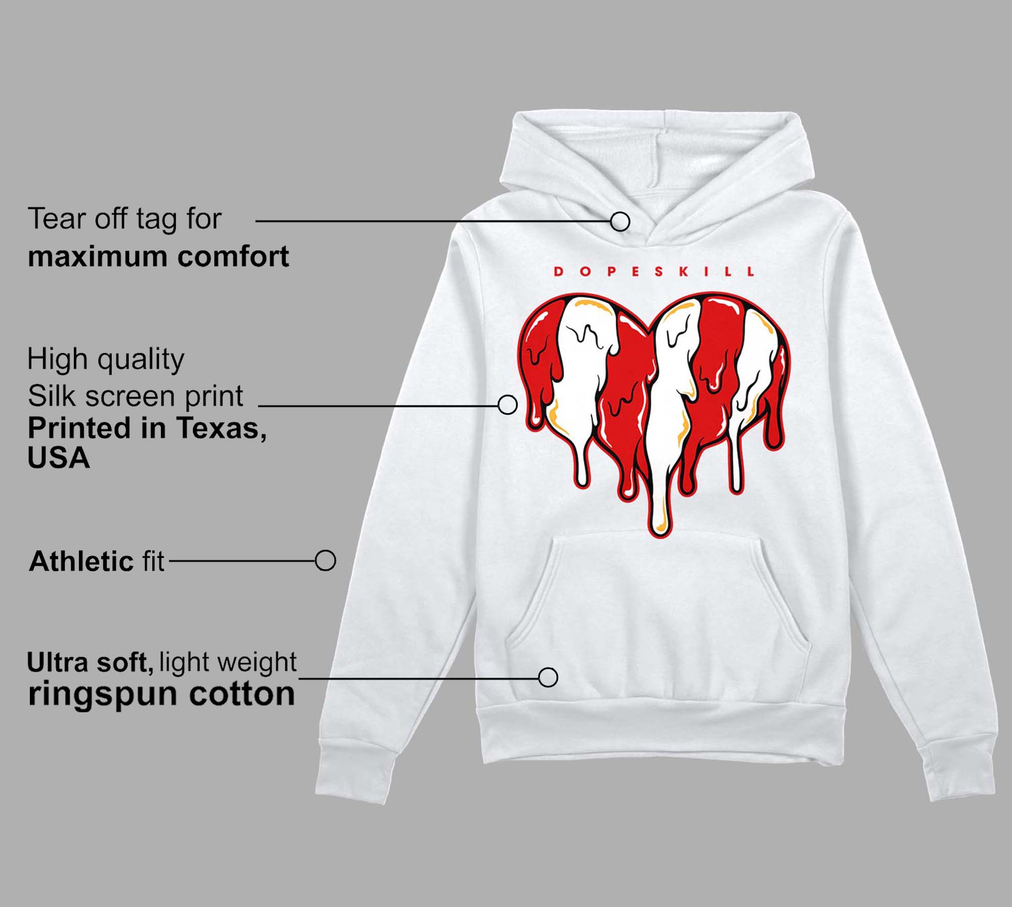 Dunk Low Gym Red superstreetwear Hoodie Sweatshirt Slime Drip Heart Graphic