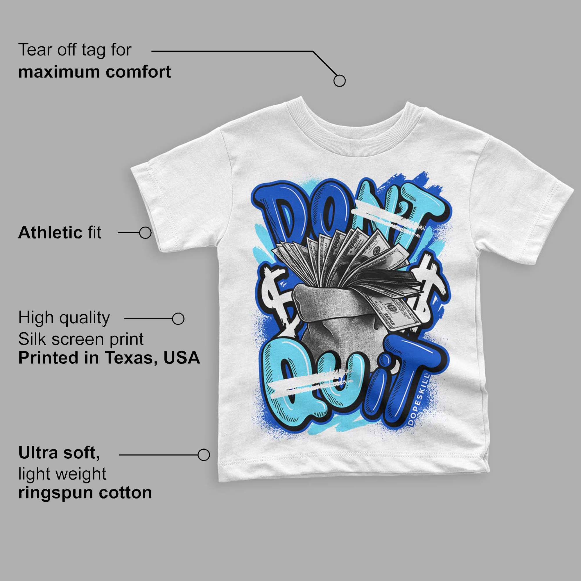 SB Dunk Argon superstreetwear Toddler Kids T-shirt Don't Quit Graphic