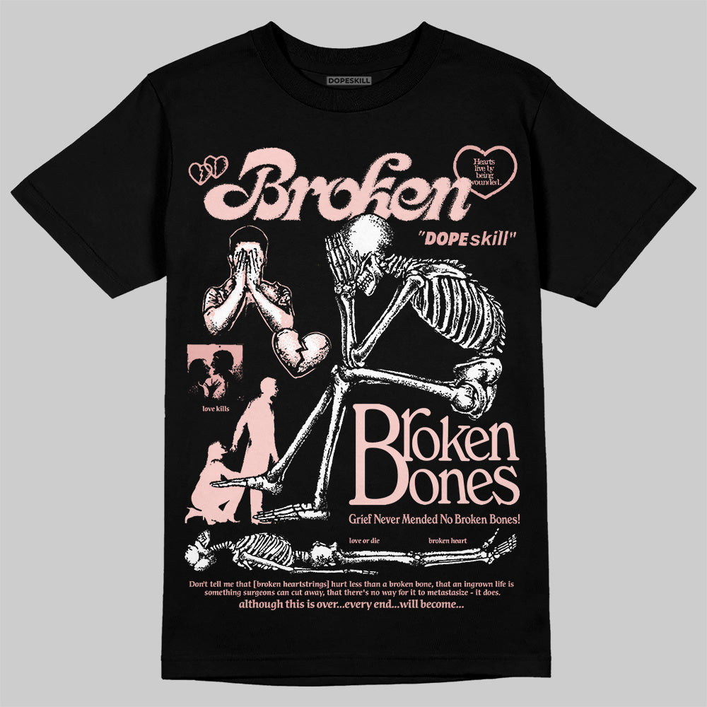 Leather Curb Glitter Pale Pink superstreetwear T-Shirt Broken Bones Graphic