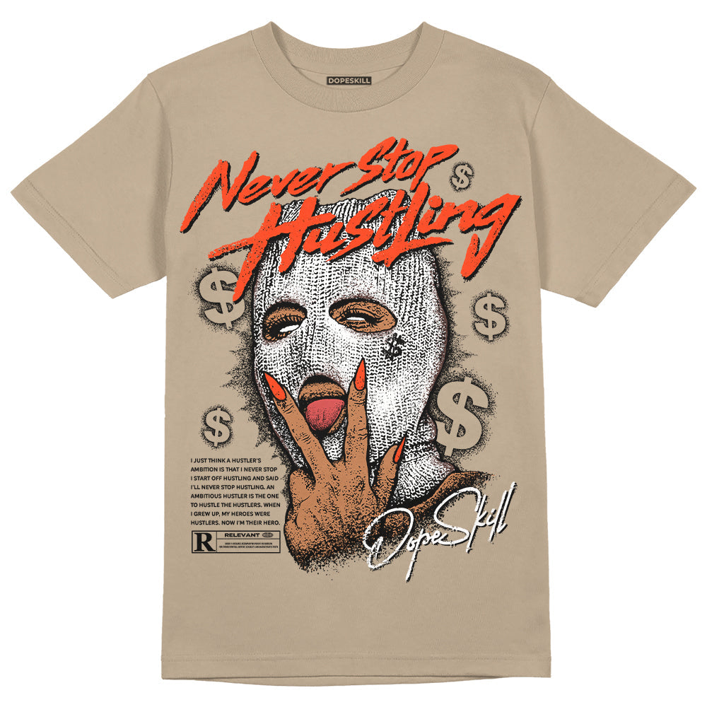Latte 1s superstreetwear Medium Brown T-shirt Never Stop Hustling Graphic