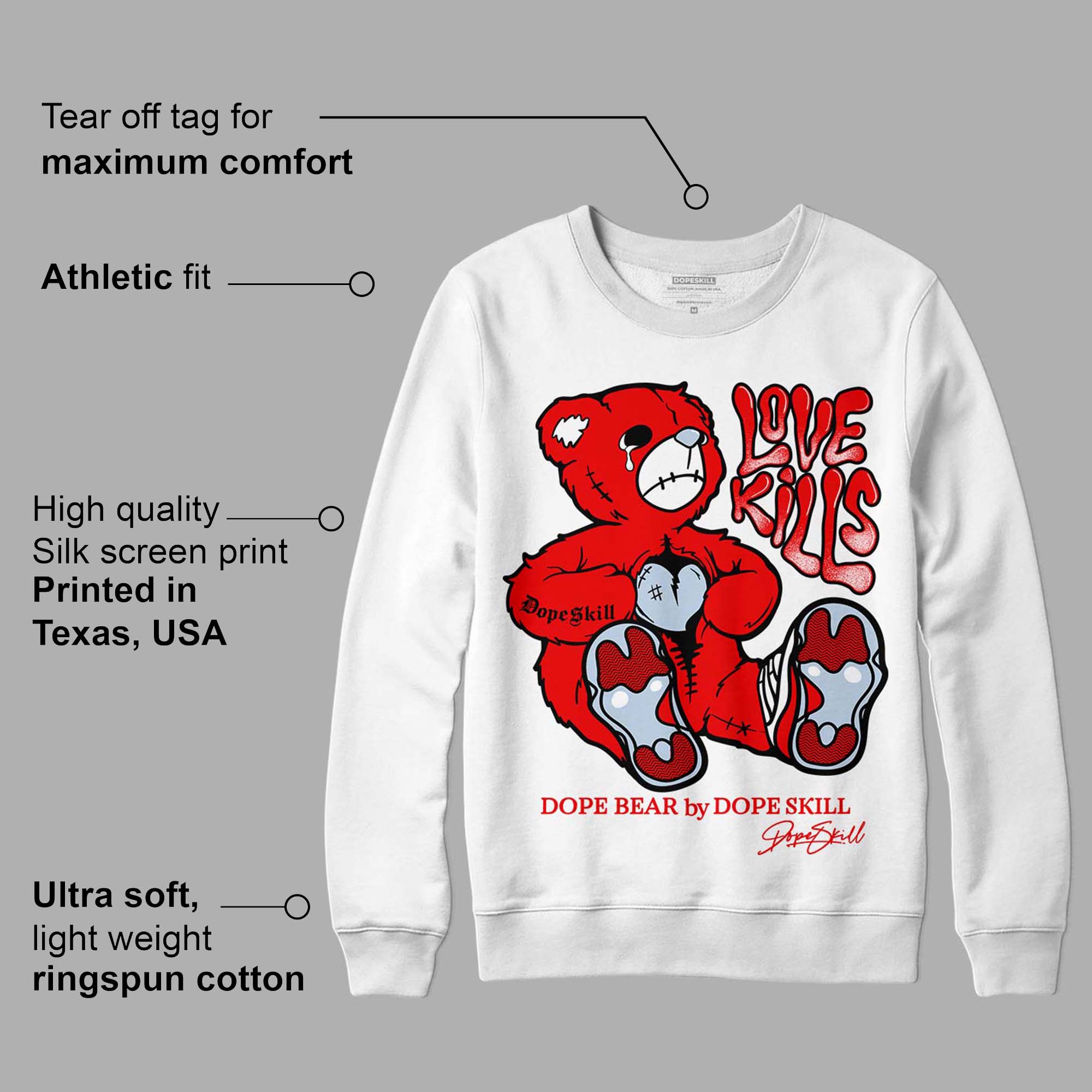 Cherry 11s superstreetwear Sweatshirt Love Kills Graphic