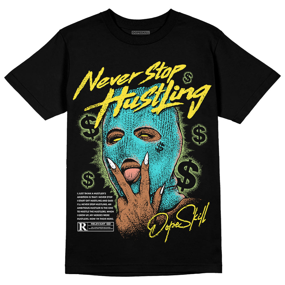 Cyan Burst 9060 superstreetwear T-Shirt Never Stop Hustling Graphic