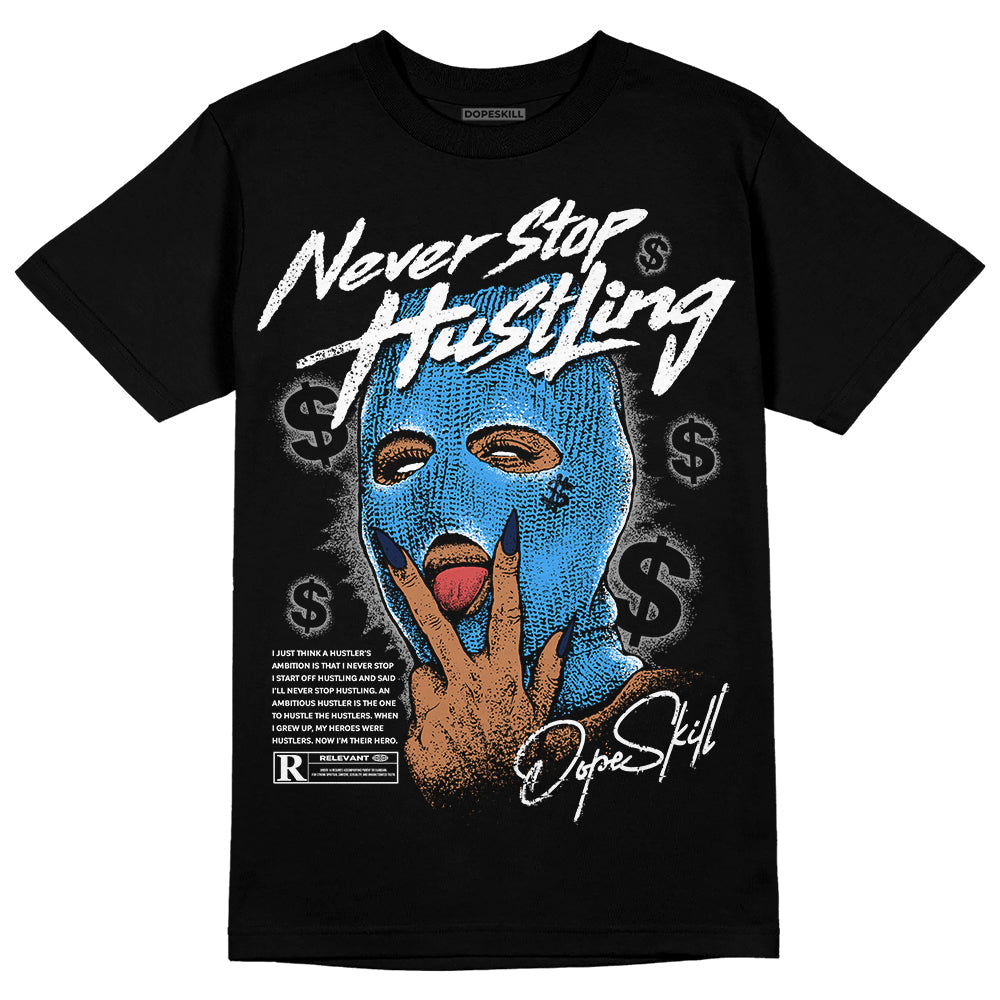 AJ Spizike White Obsidian superstreetwear T-Shirt Never Stop Hustling Graphic