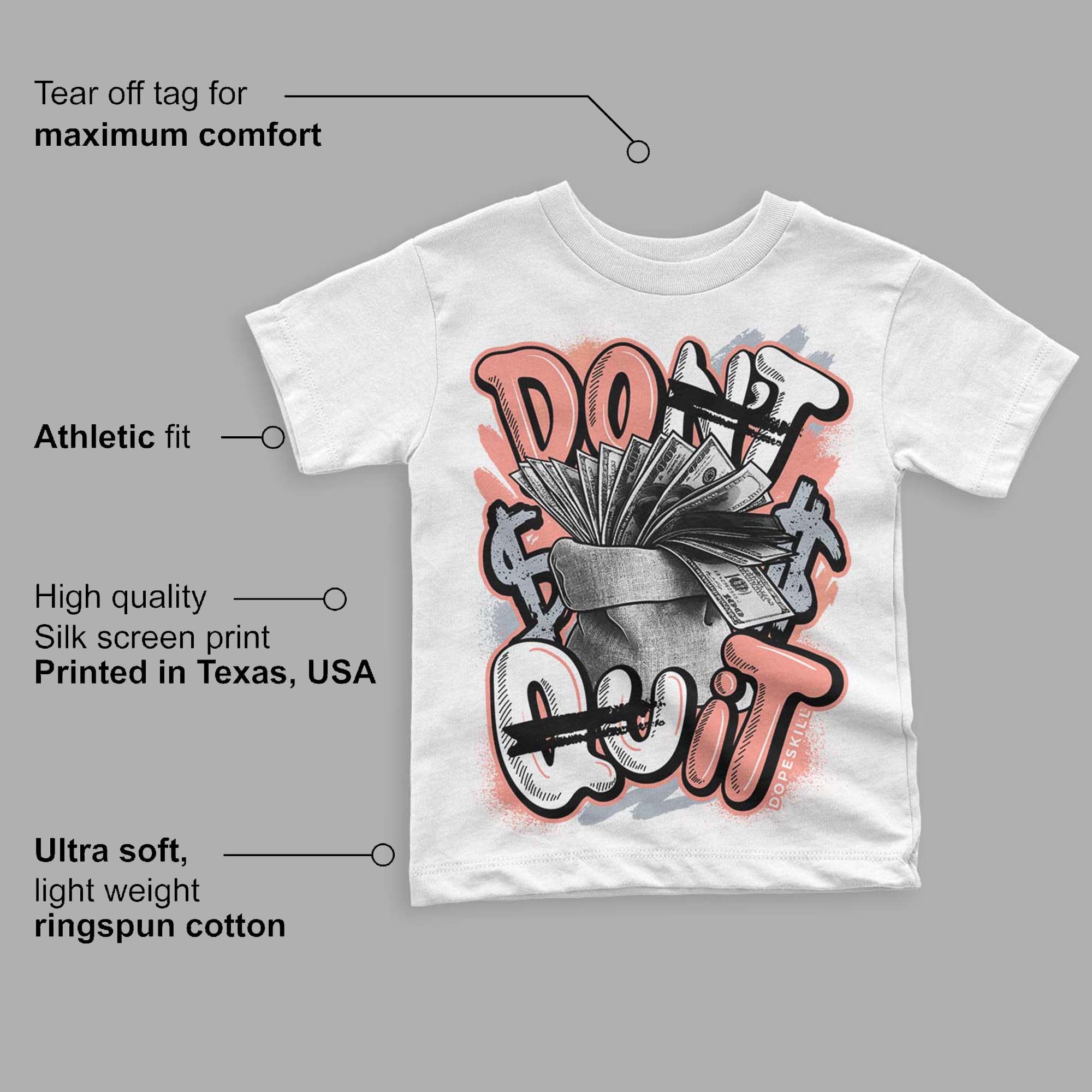 Crimson Bliss 5s superstreetwear Toddler Kids T-shirt Don't Quit Graphic