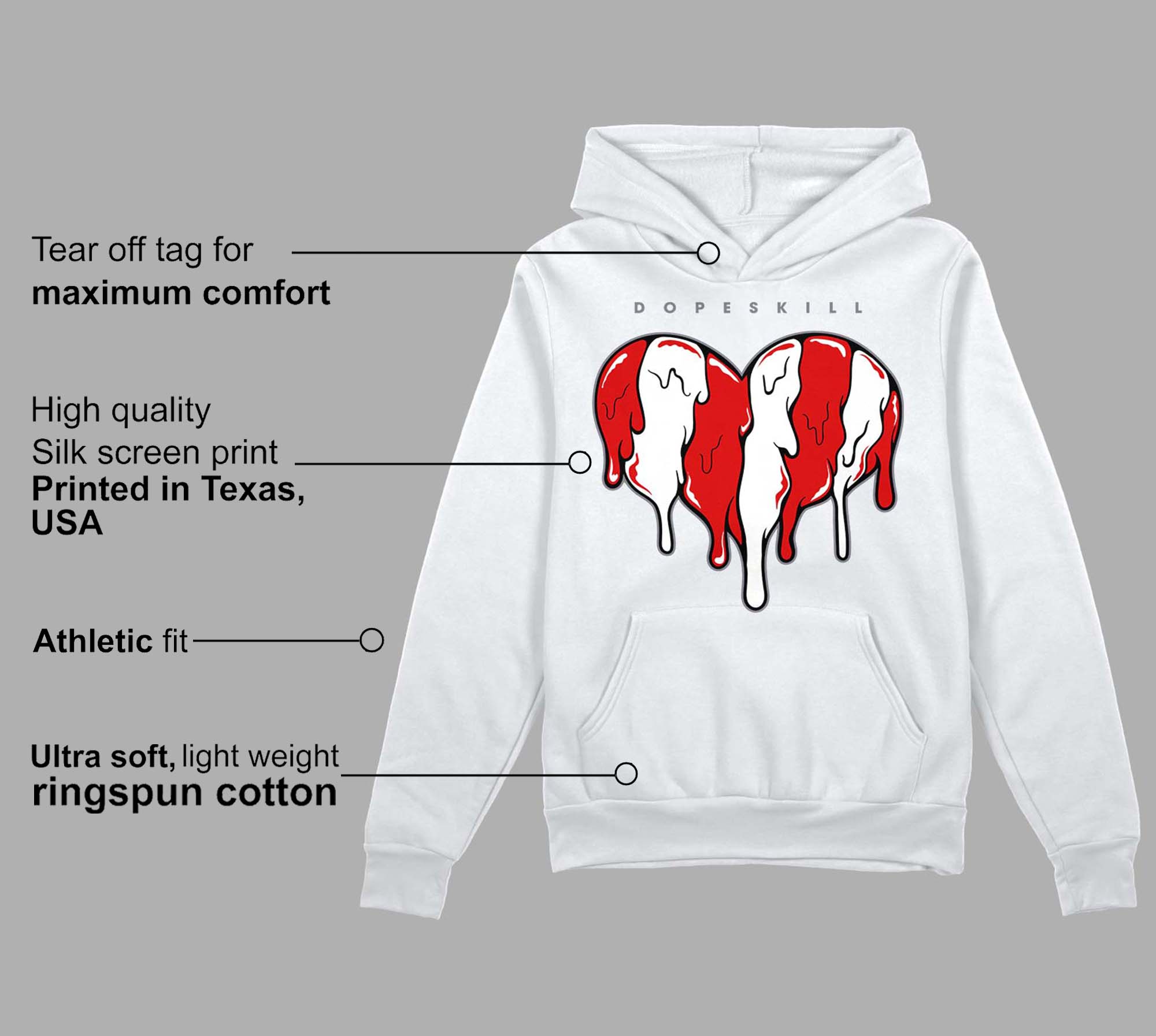 Gym Red 9s superstreetwear Hoodie Sweatshirt Slime Drip Heart Graphic