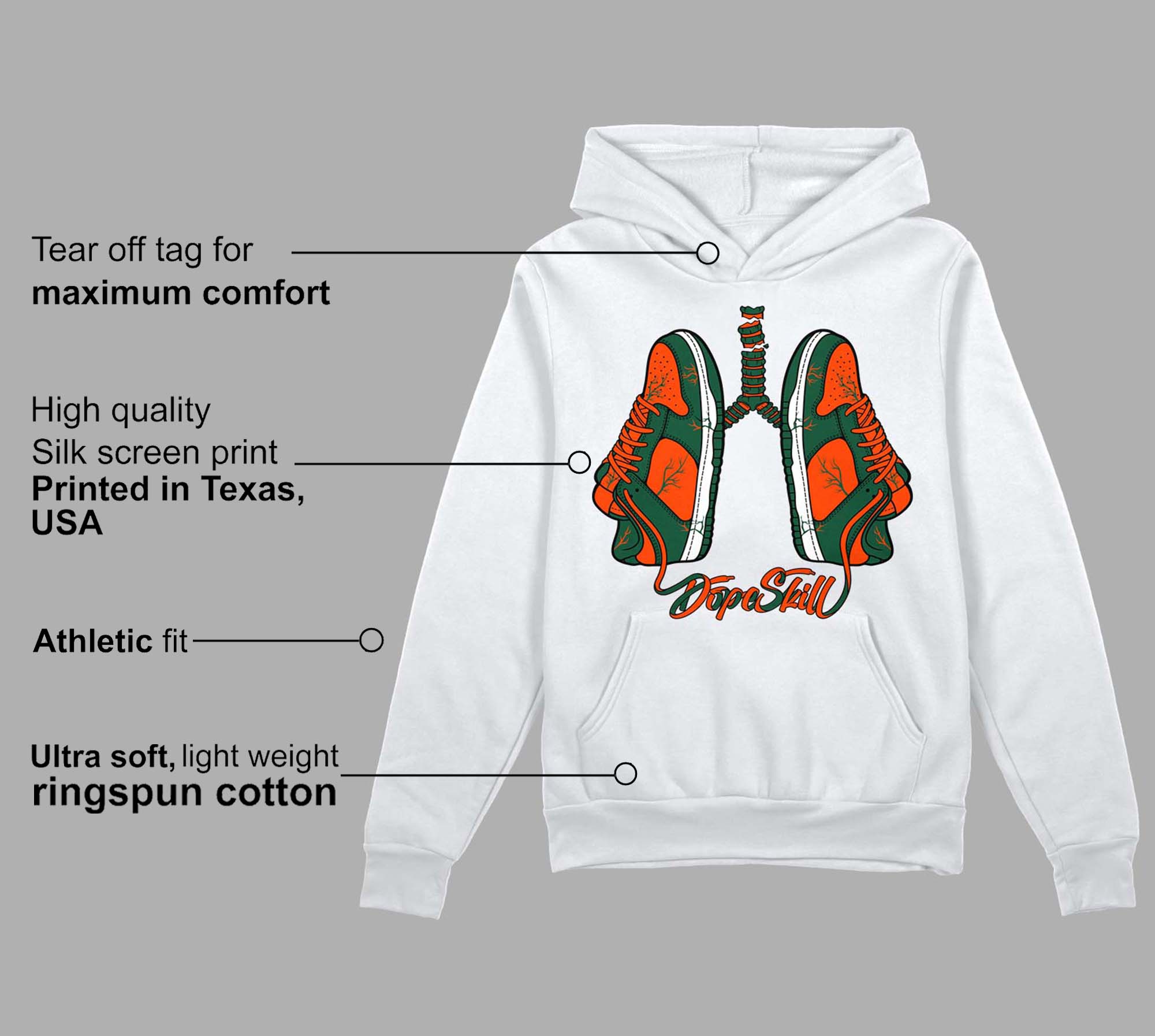 Dunk Low Team Dark Green Orange superstreetwear Hoodie Sweatshirt Breathe Graphic