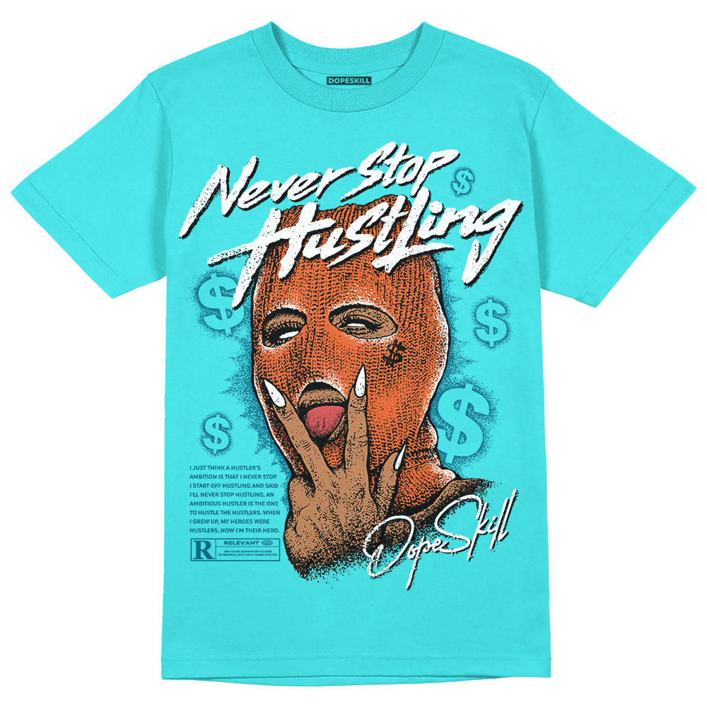 Dunk Dolphins superstreetwear Tahiti Blue T-shirt Never Stop Hustling Graphic