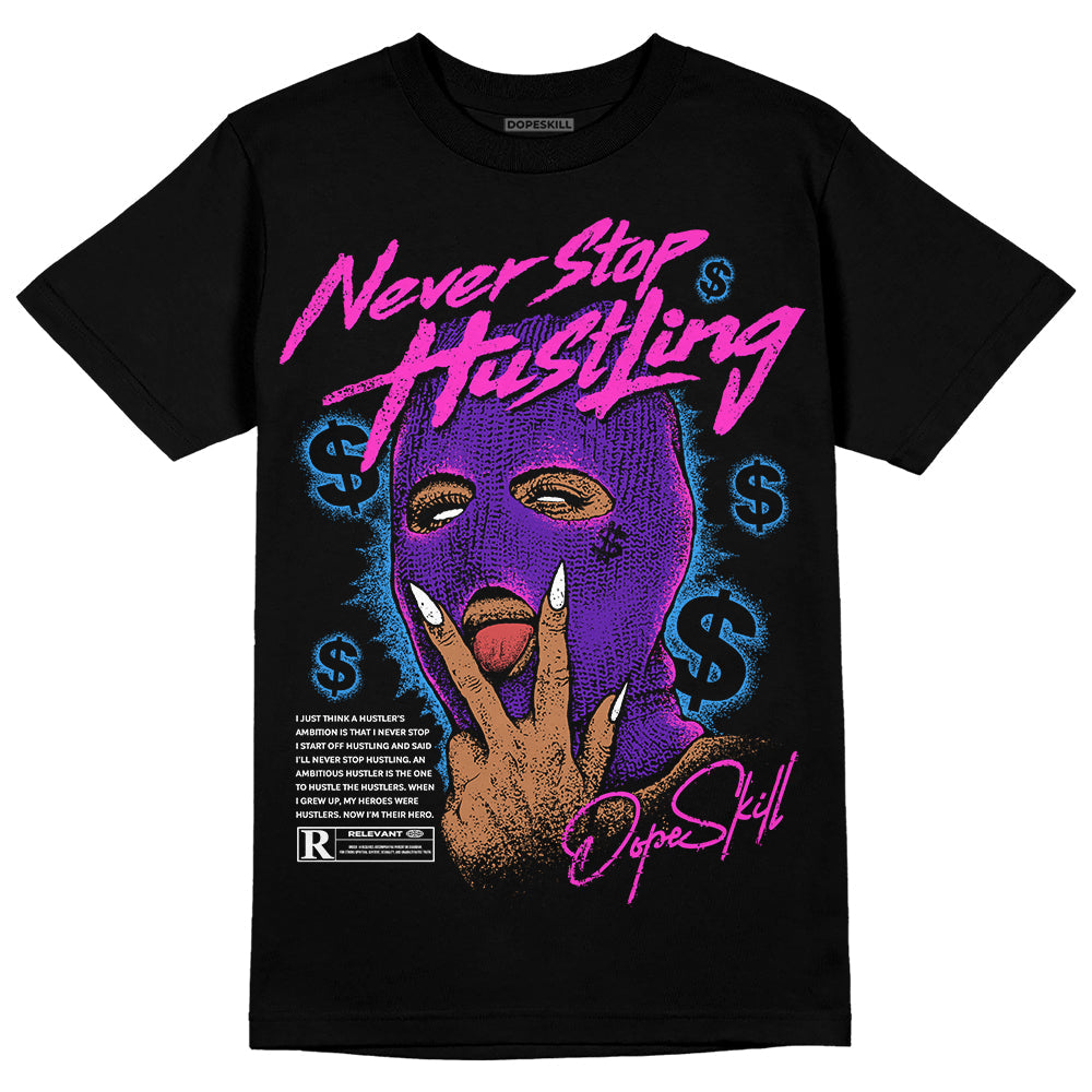 Dunk Purple Championship Court White superstreetwear T-Shirt Never Stop Hustling Graphic