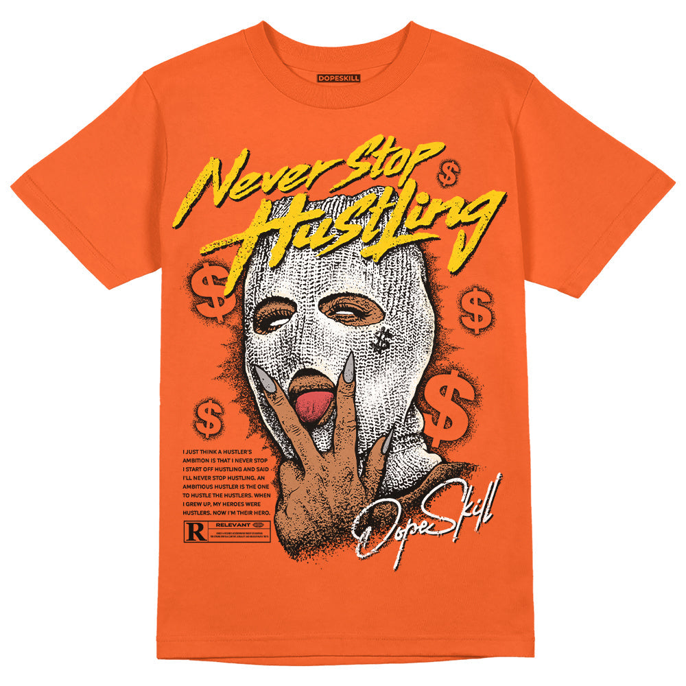 Georgia Peach 3s superstreetwear Orange T-shirt Never Stop Hustling Graphic