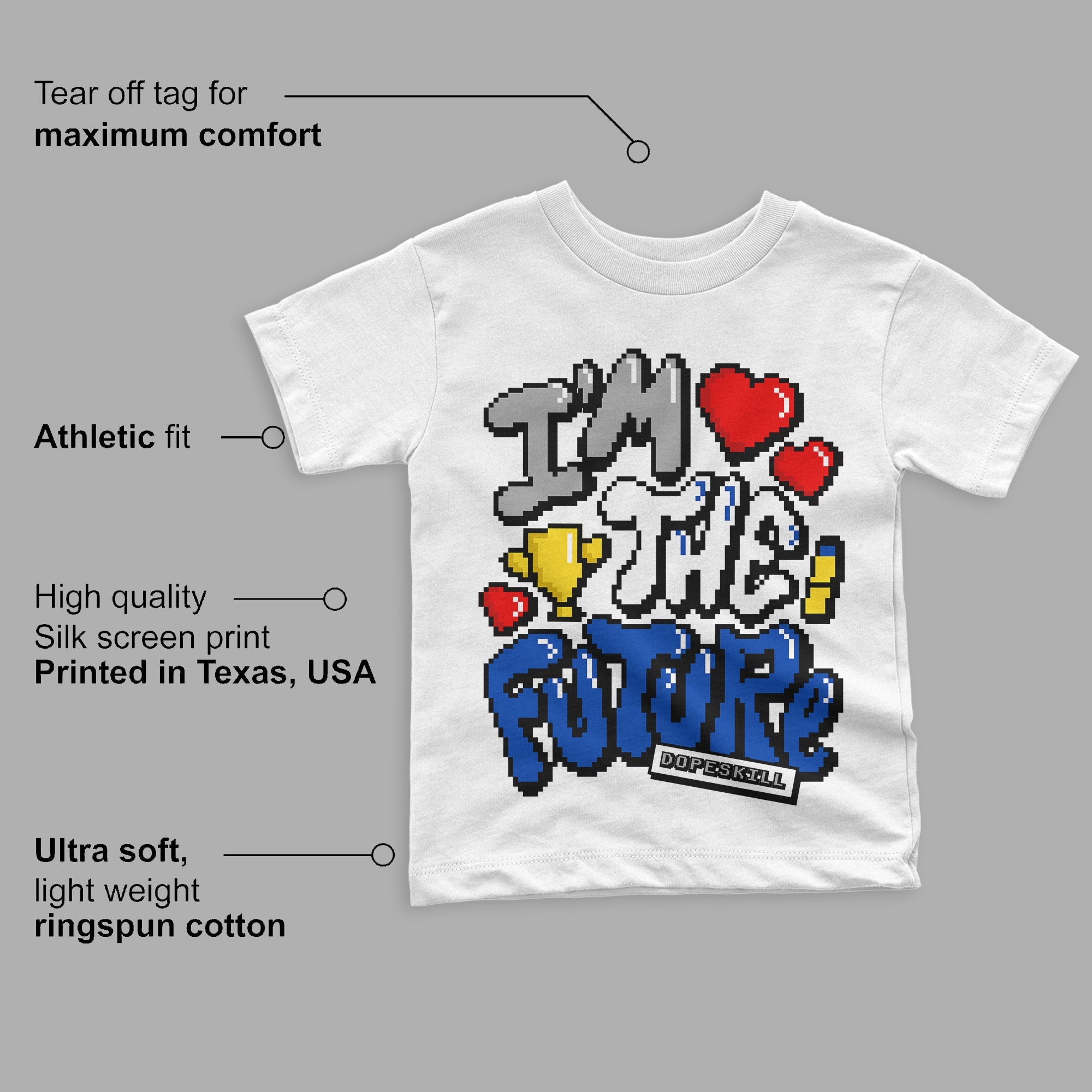 Racer Blue 5s superstreetwear Toddler Kids T-shirt I'm The Future Graphic