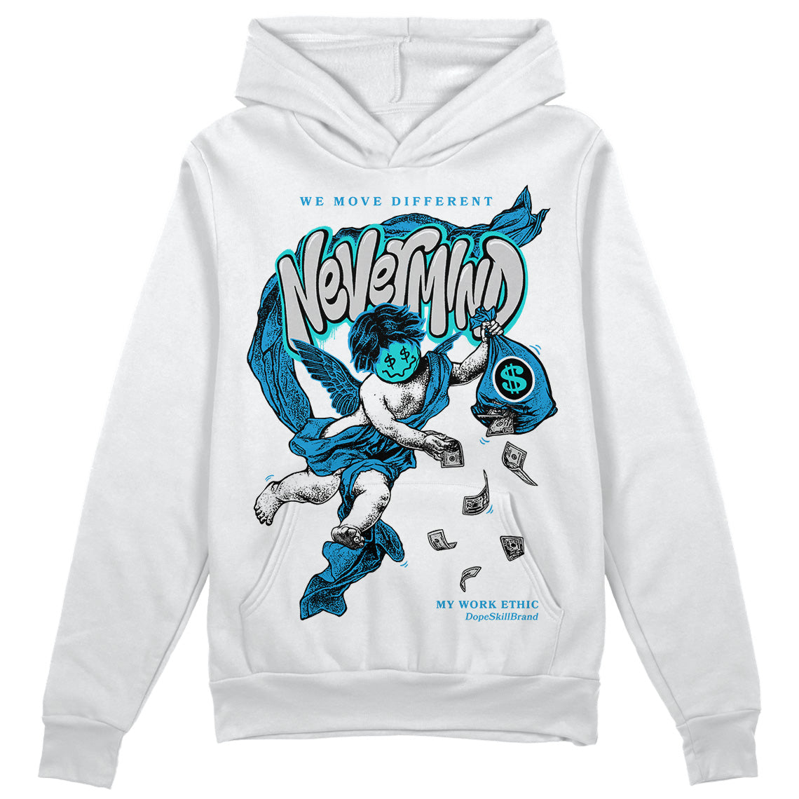 Military Blue 4s superstreetwear Hoodie Sweatshirt Nevermind Graphic