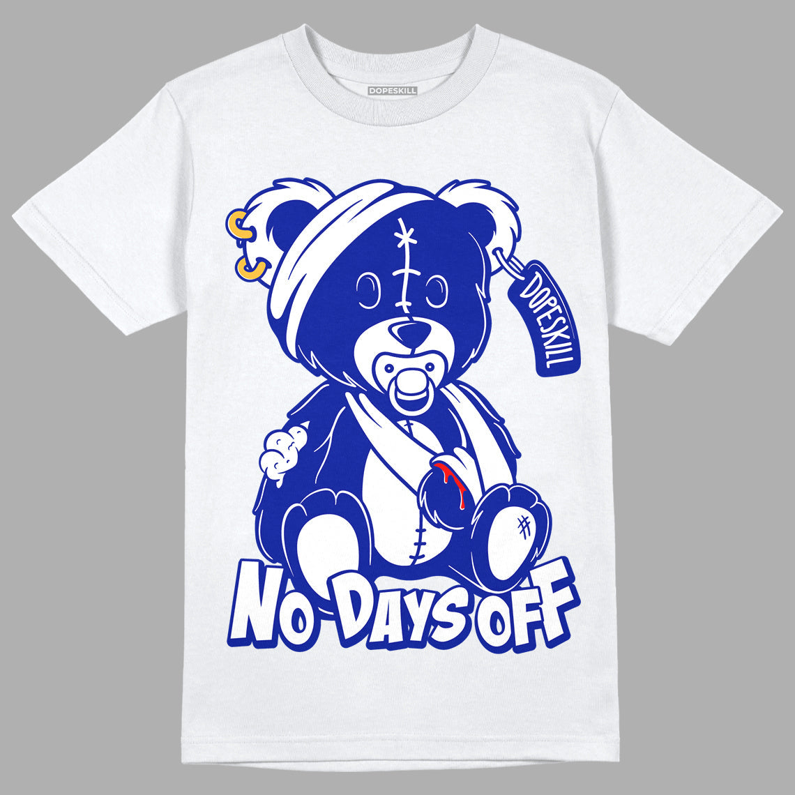 Racer Blue White Dunk Low superstreetwear T-Shirt Hurt Bear Graphic