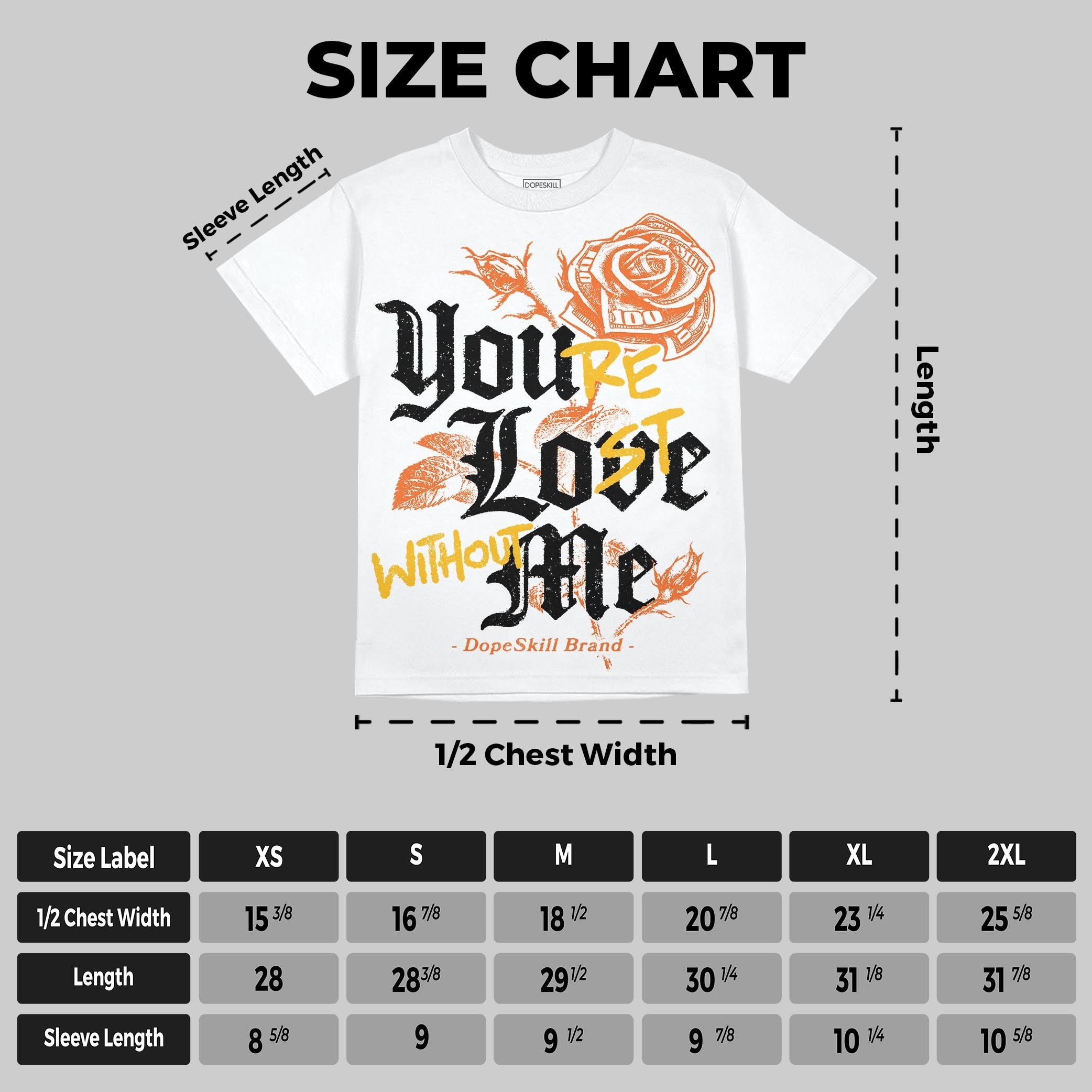 Orange Black White superstreetwear Oversize Print T-Shirt You're Lost Without Me Graphic