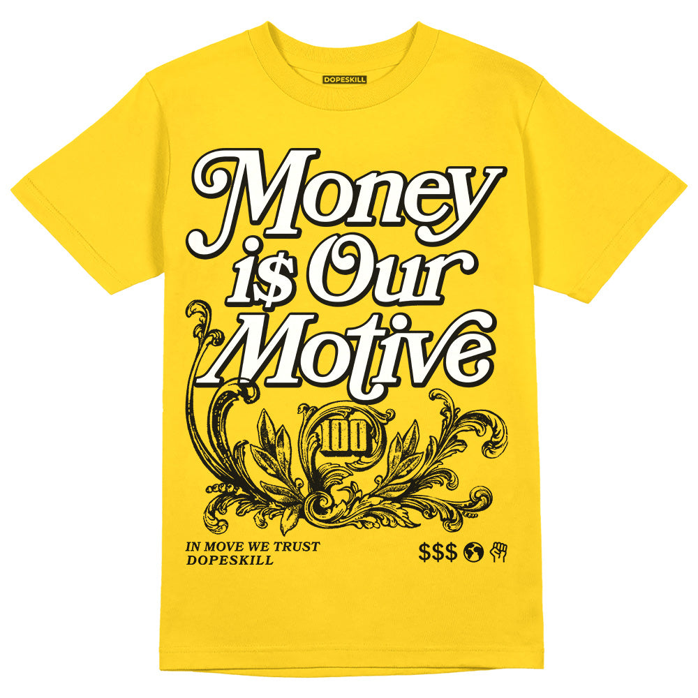 Yellow Ochre 6s superstreetwear Yellow T-shirt Money Is Our Motive Typo Graphic