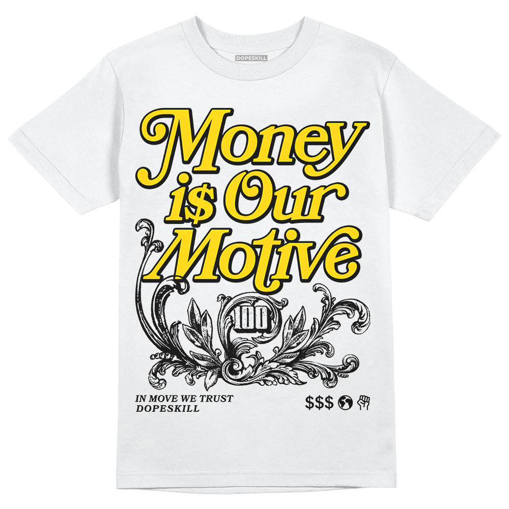 Yellow Ochre 6s superstreetwear T-Shirt Money Is Our Motive Typo Graphic