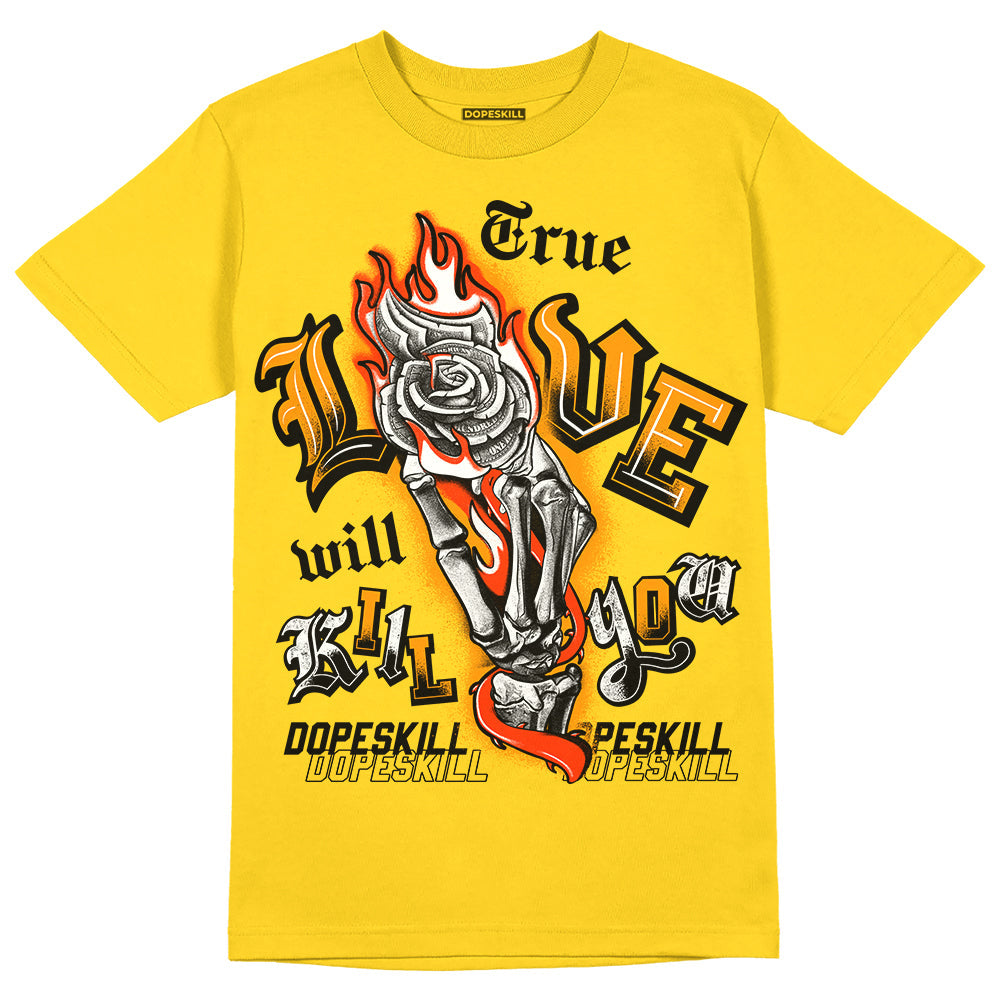 Yellow Ochre 6s superstreetwear Yellow T-shirt True Love Will Kill You Graphic