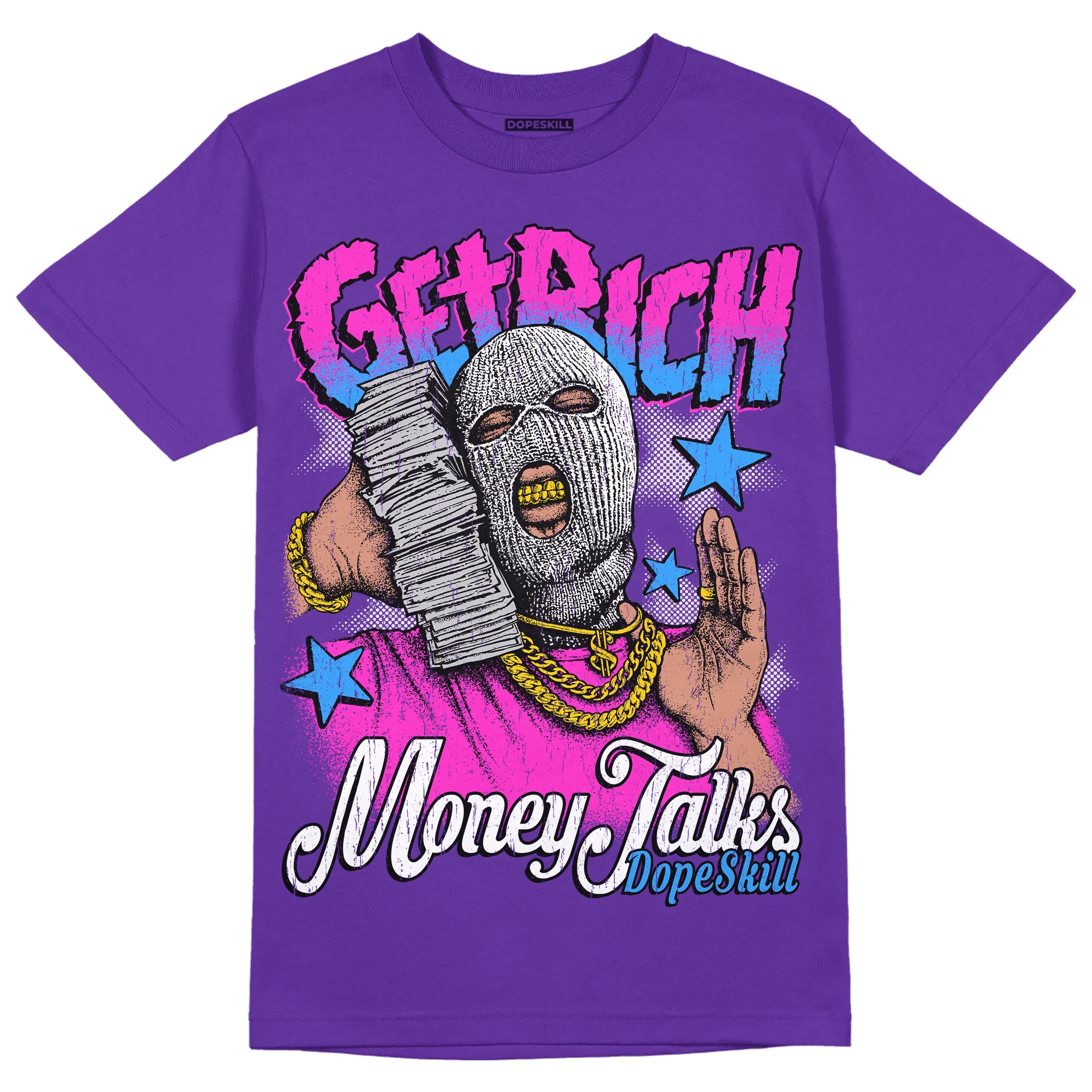 PURPLE Collection superstreetwear Purple T-shirt Get Rich Graphic