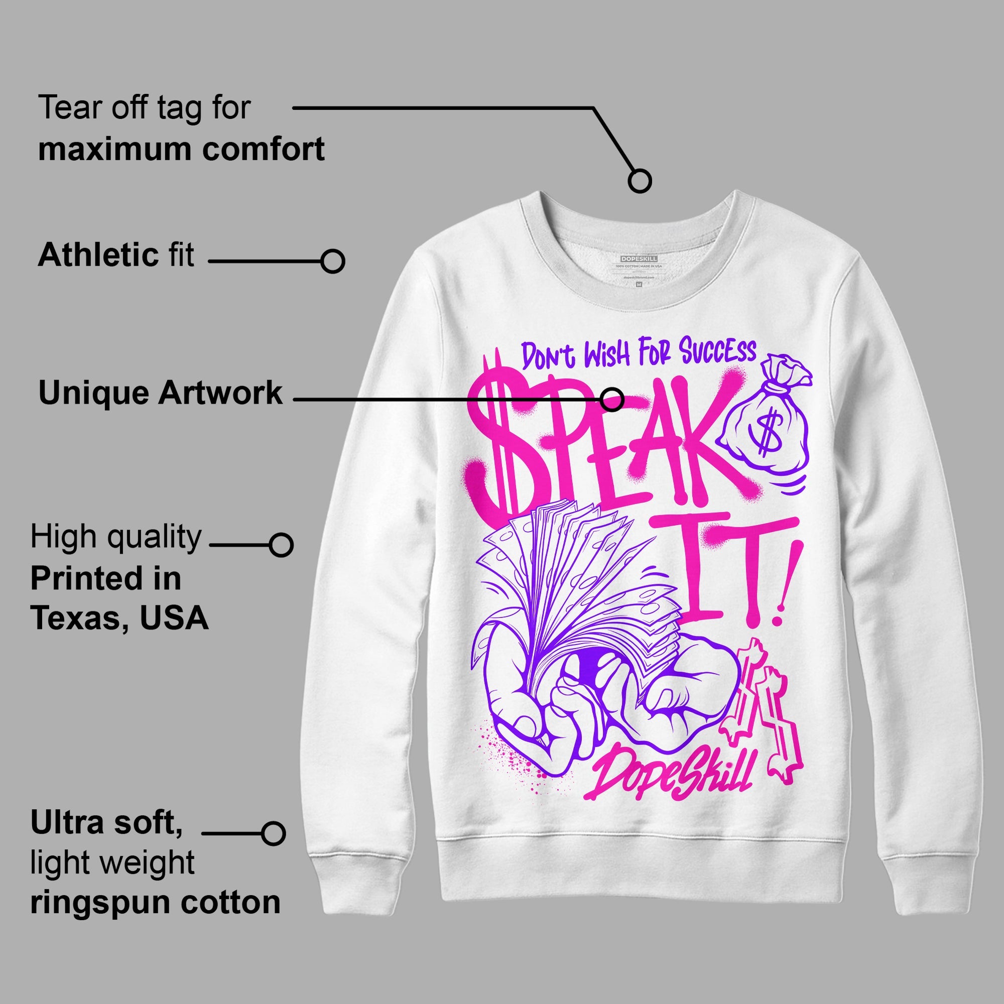 Dunk Active Fuchsia superstreetwear Sweatshirt Speak It Graphic
