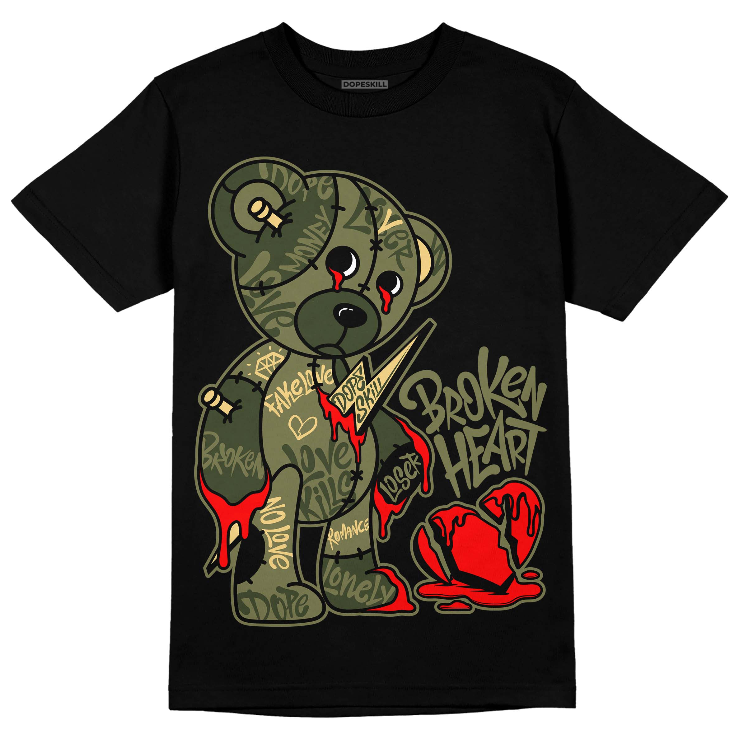 Craft Olive 4s superstreetwear T-Shirt Broken Heart Graphic