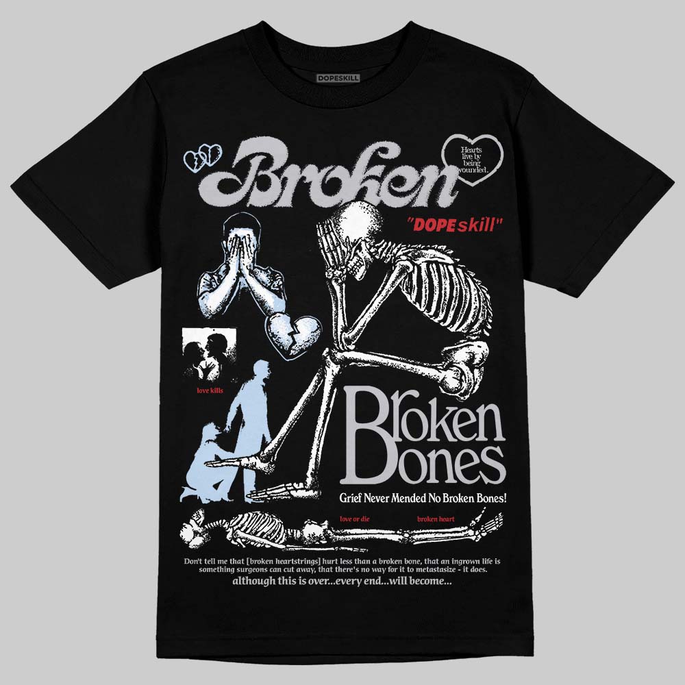 Black Metallic Reimagined 5s superstreetwear T-Shirt Broken Bones Graphic