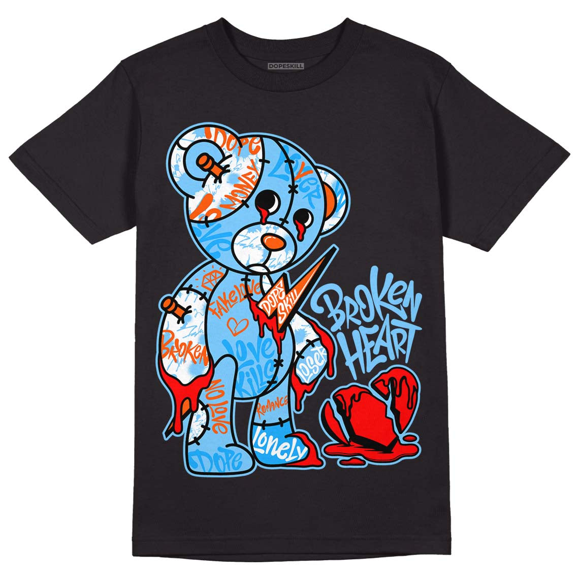 Dunk Low Futura University Blue superstreetwear T-Shirt Broken Heart Graphic