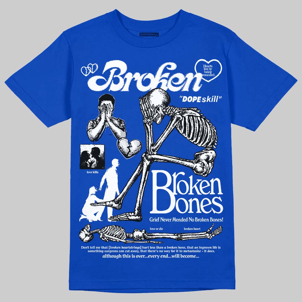Blueberry 12s superstreetwear Royal T-shirt Broken Bones Graphic