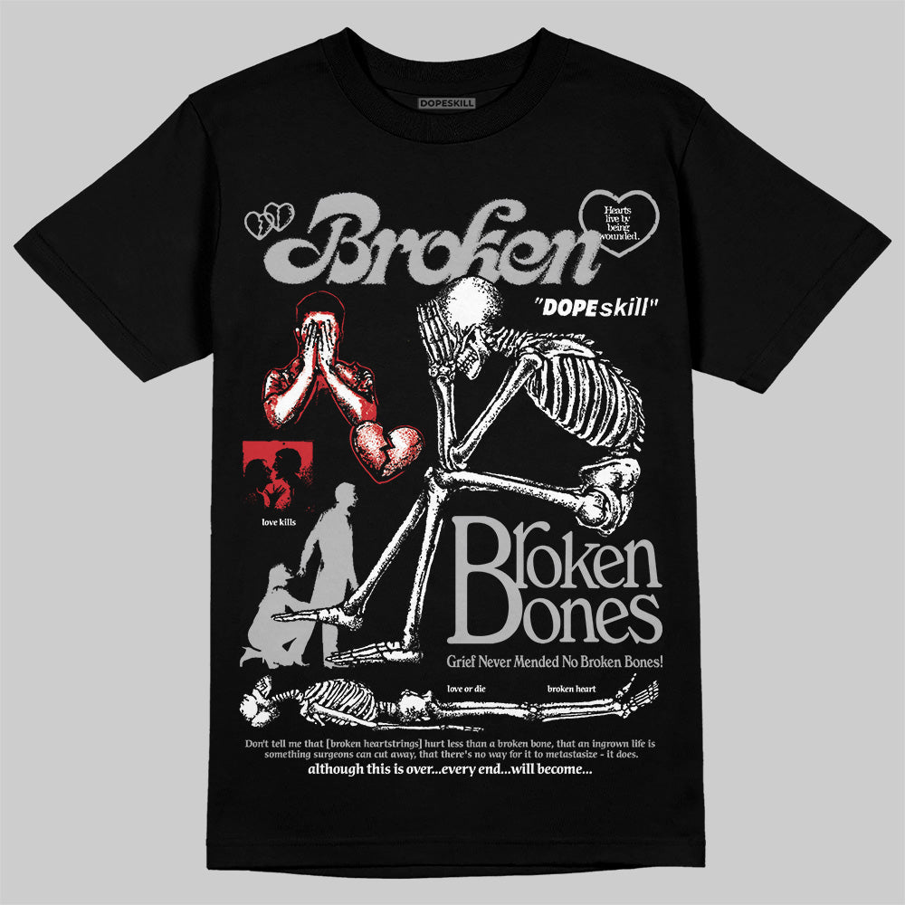 Black Cement 3s superstreetwear T-Shirt Broken Bones Graphic