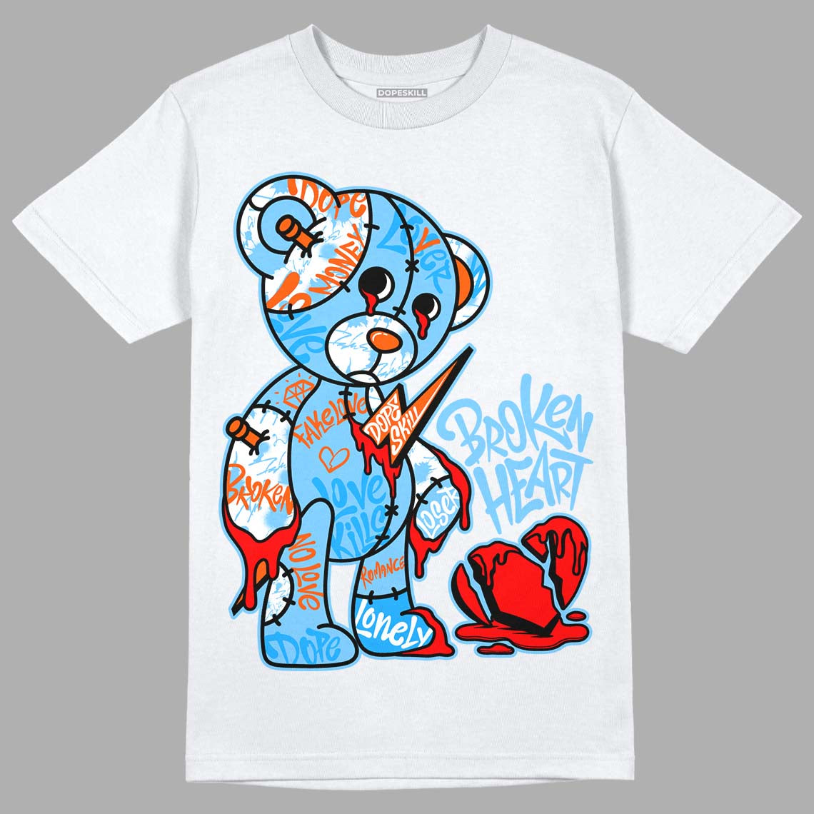 Dunk Low Futura University Blue superstreetwear T-Shirt Broken Heart Graphic