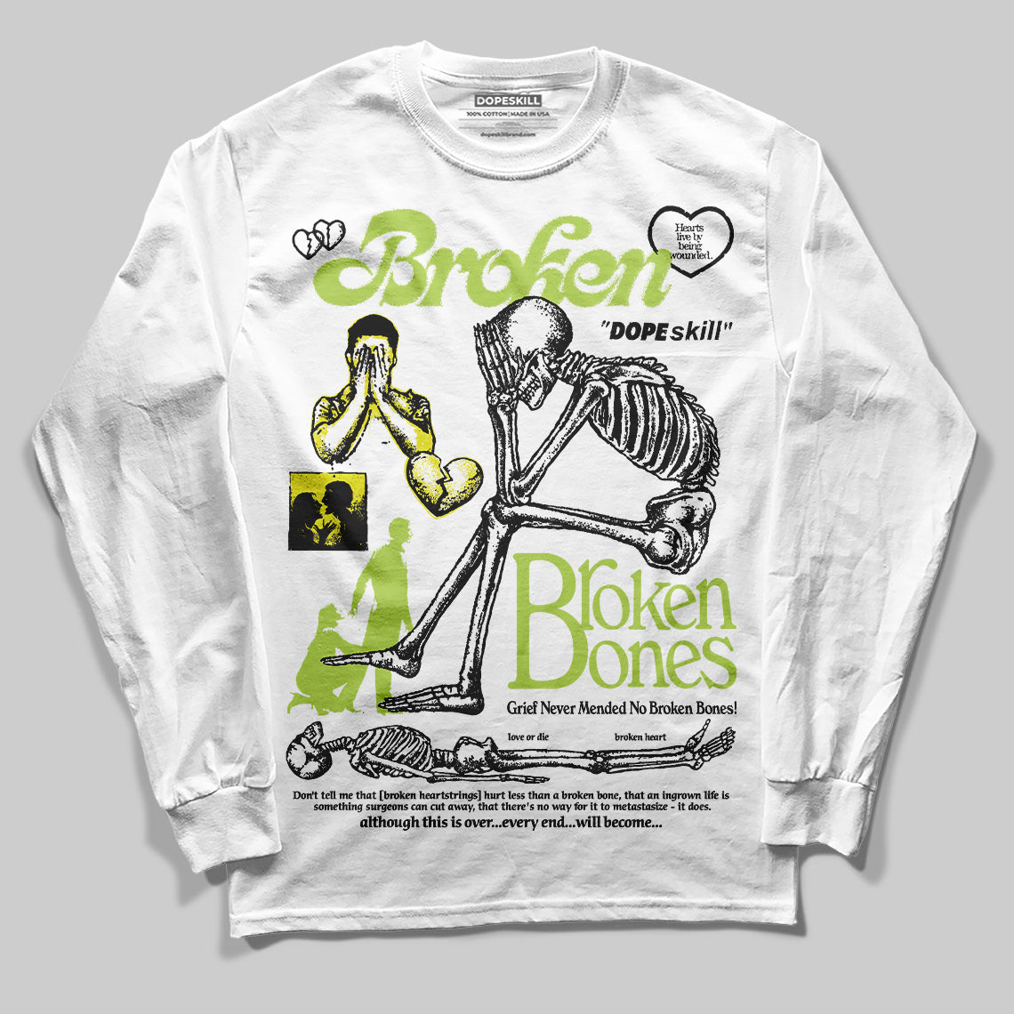 Bright Cactus 13s superstreetwear Long Sleeve T-Shirt Broken Bones Graphic