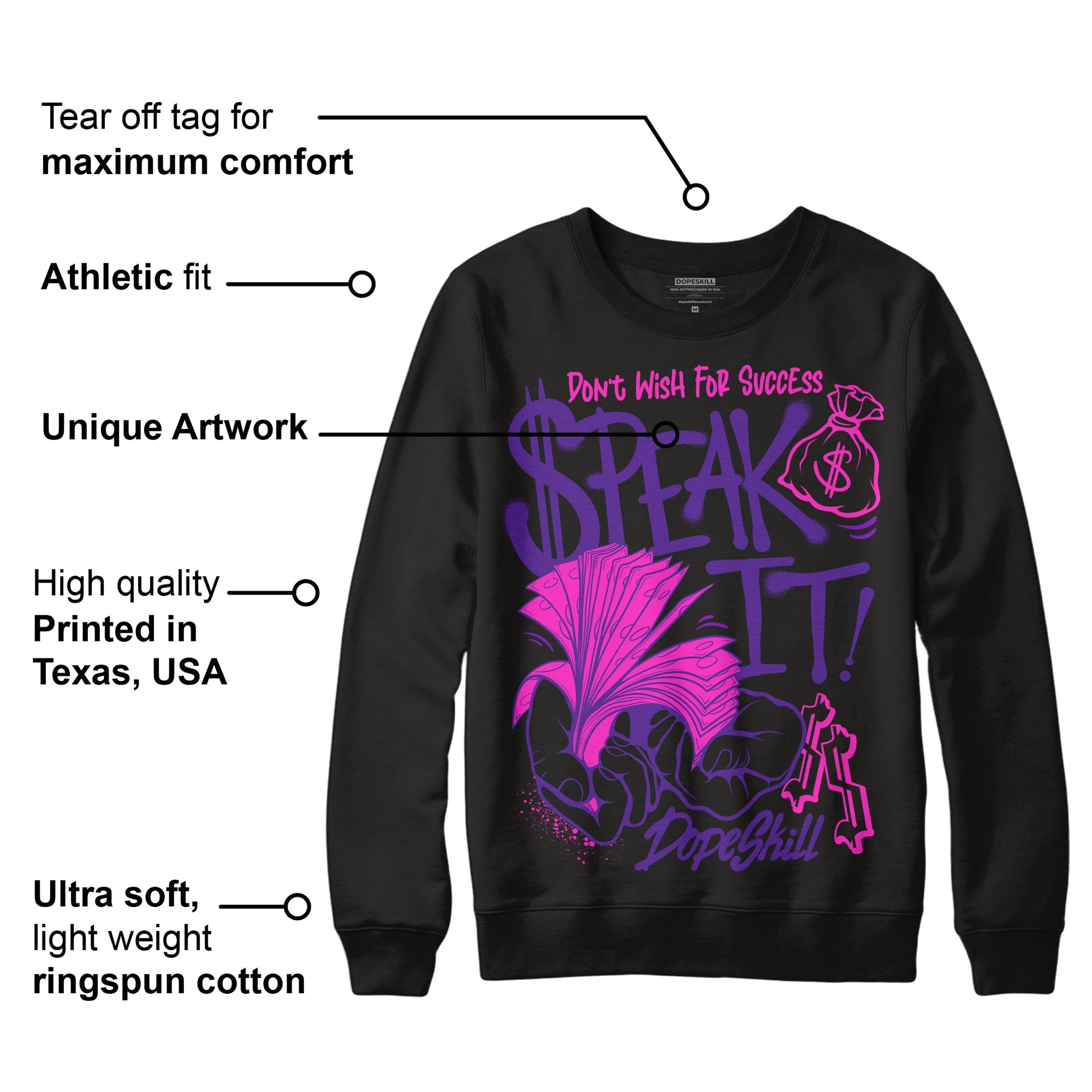 PURPLE Collection superstreetwear Sweatshirt Speak It Graphic