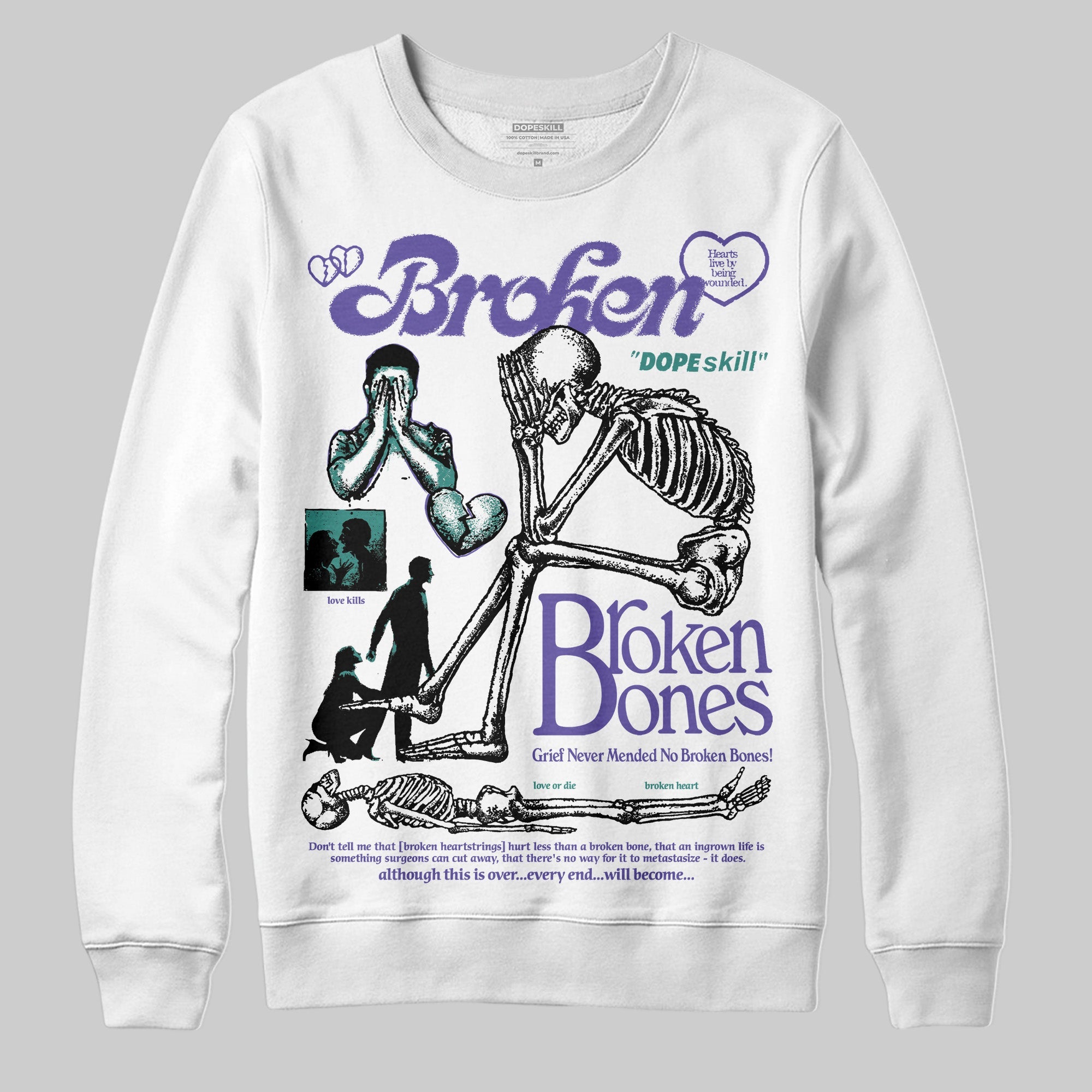 Grape 5s superstreetwear Sweatshirt Broken Bones Graphic