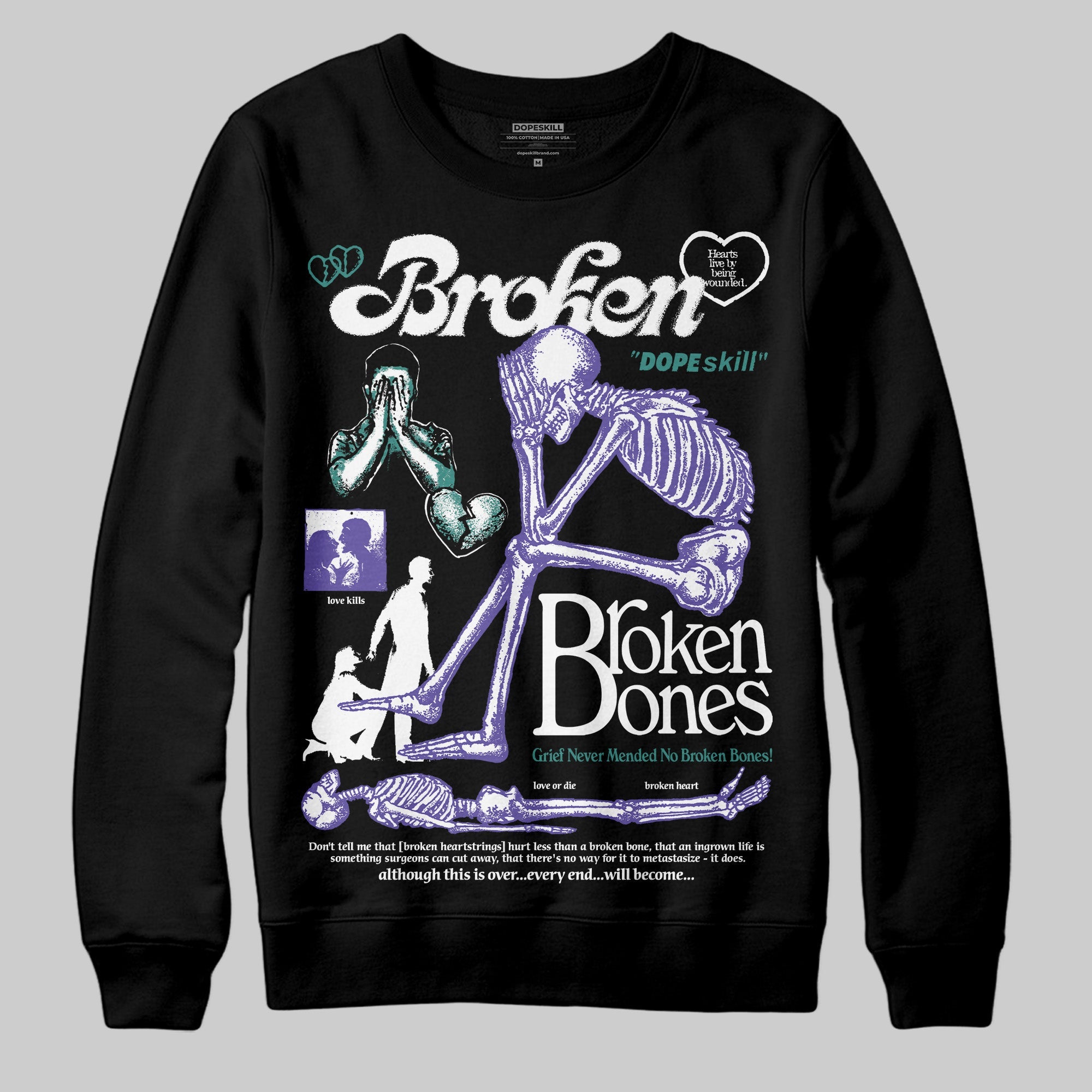 Grape 5s superstreetwear Sweatshirt Broken Bones Graphic