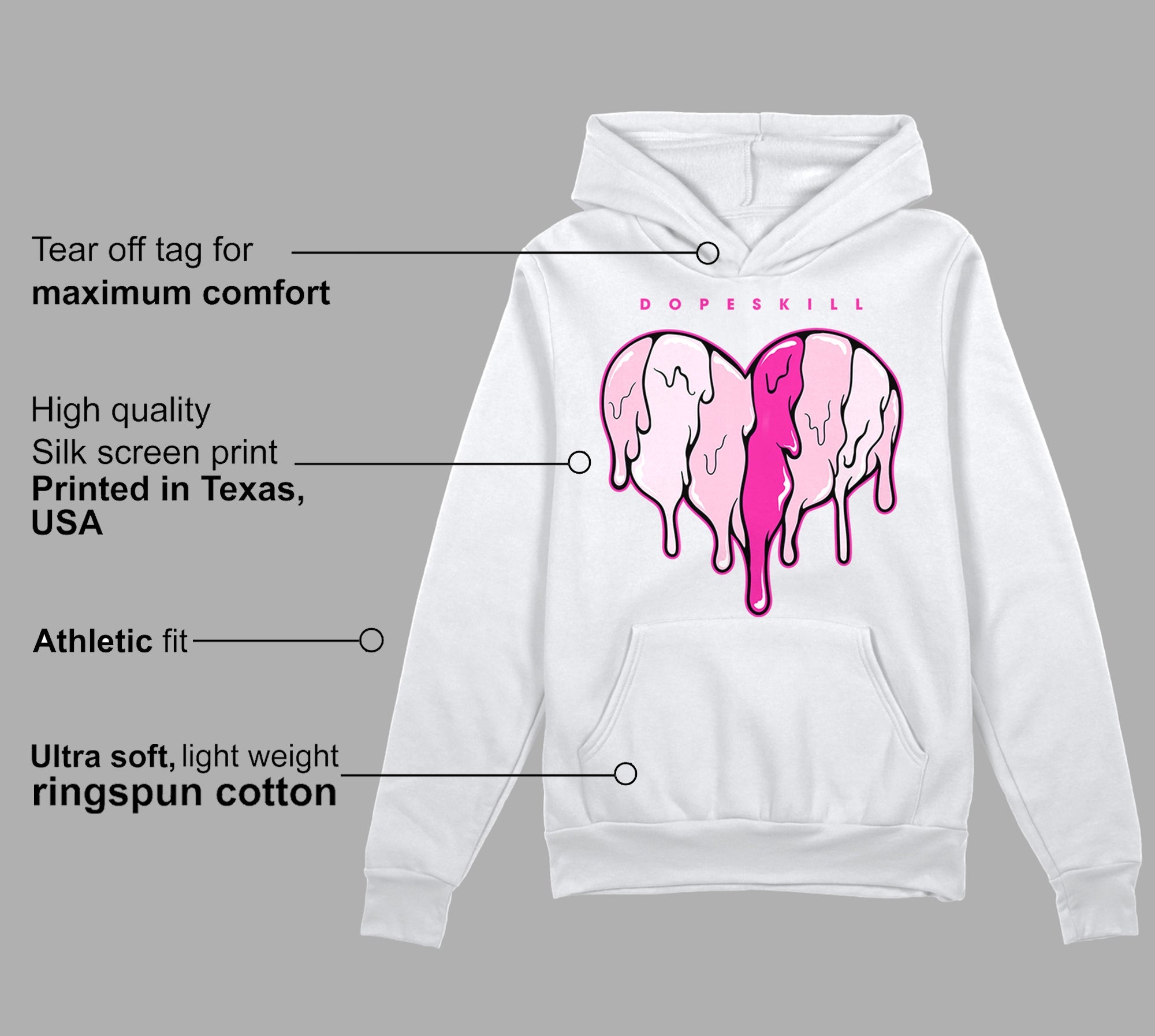 Triple Pink Dunk Low superstreetwear Hoodie Sweatshirt Slime Drip Heart Graphic
